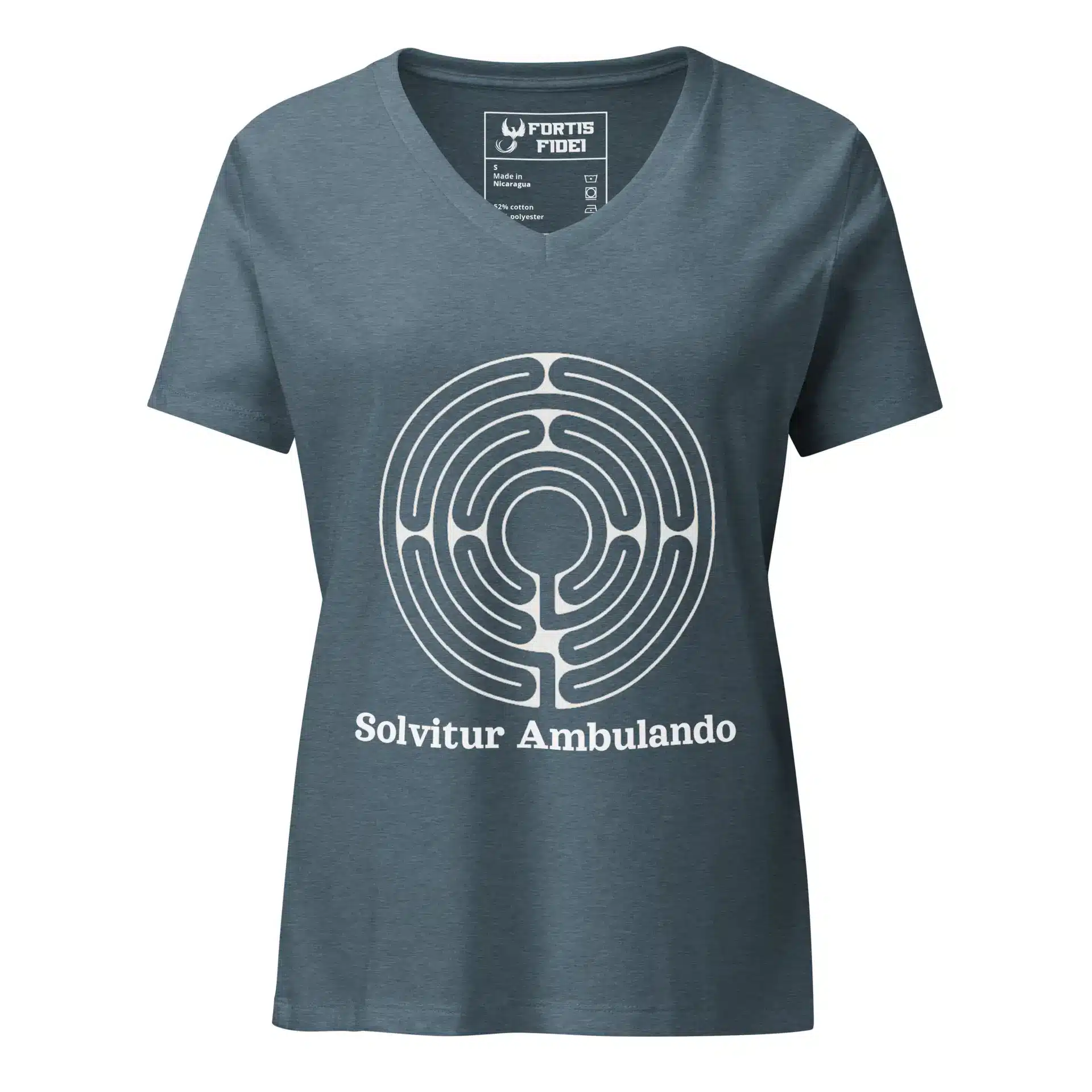 Labyrinth Santa Rosa Labyrinth Solvitur Ambulando Women’s relaxed v-neck t-shirt