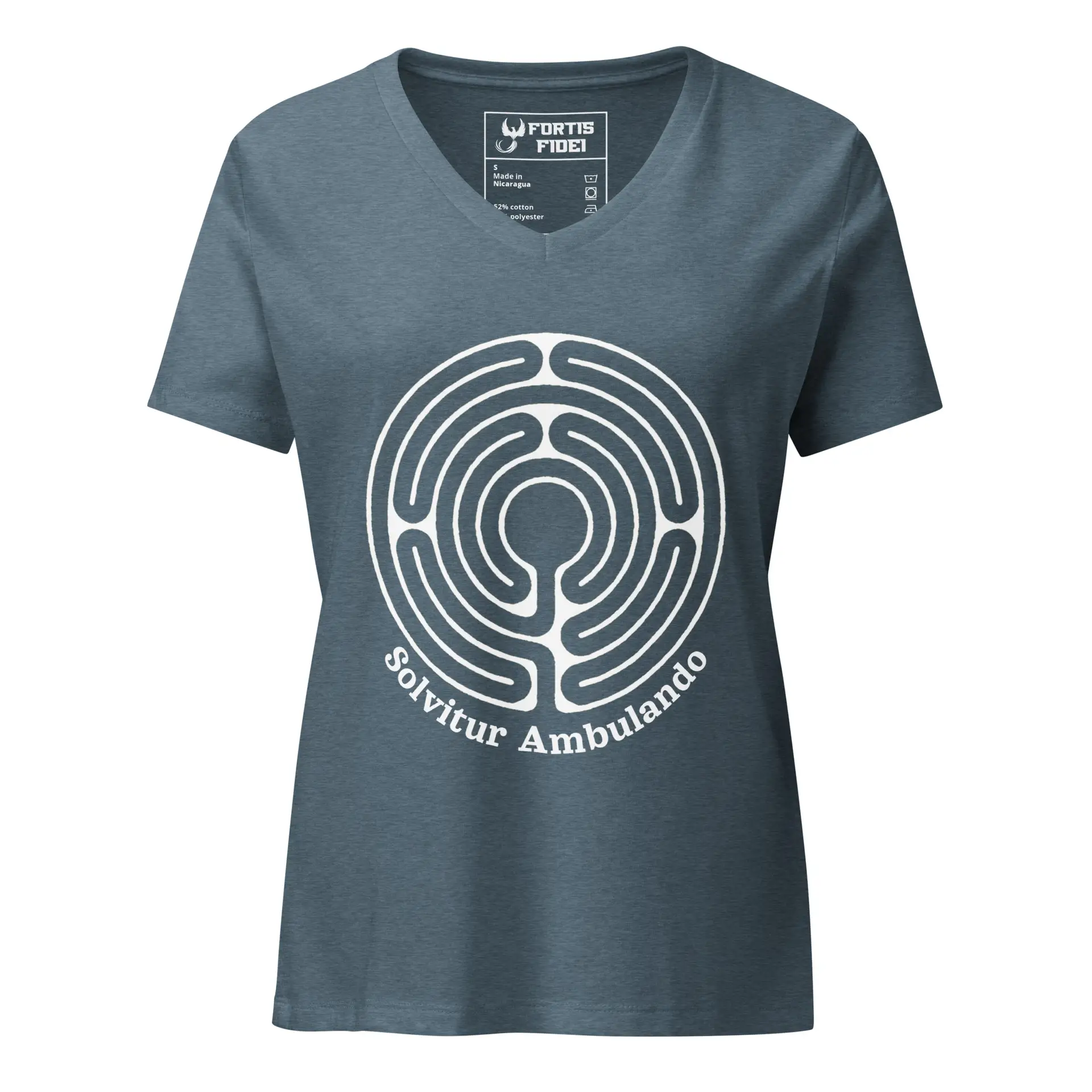 Labyrinth abingdon labyrinth Solvitur Ambulando Women’s relaxed v-neck t-shirt