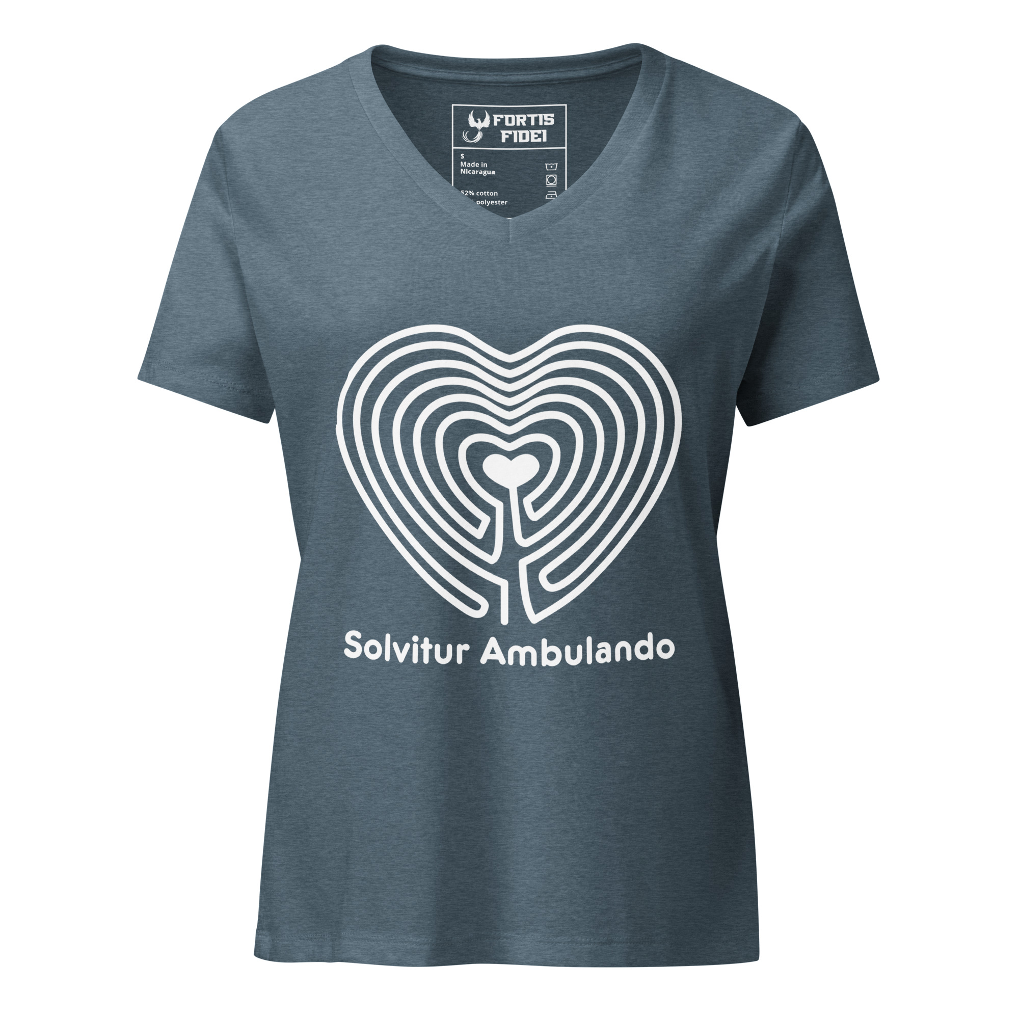 Labyrinth Heart Solvitur Ambulando Women's relaxed v-neck tee