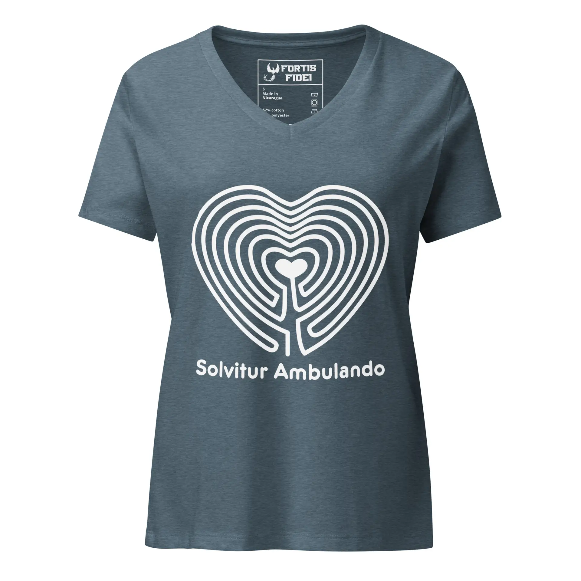 Labyrinth Heart Labyrinth Solvitur Ambulando Women’s relaxed v-neck t-shirt