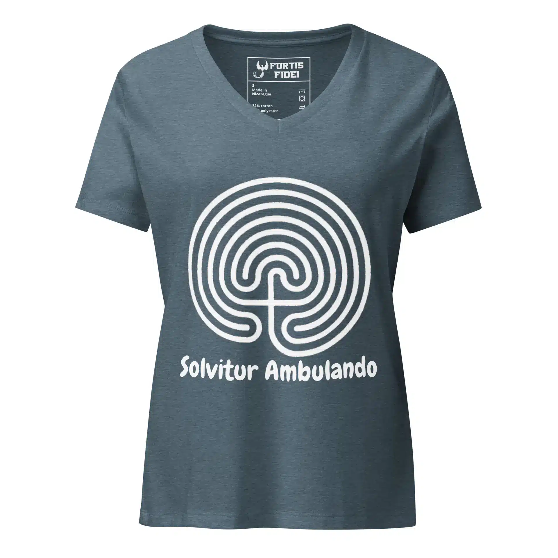 Labyrinth Classical Labyrinth Solvitur Ambulando Women’s relaxed v-neck t-shirt