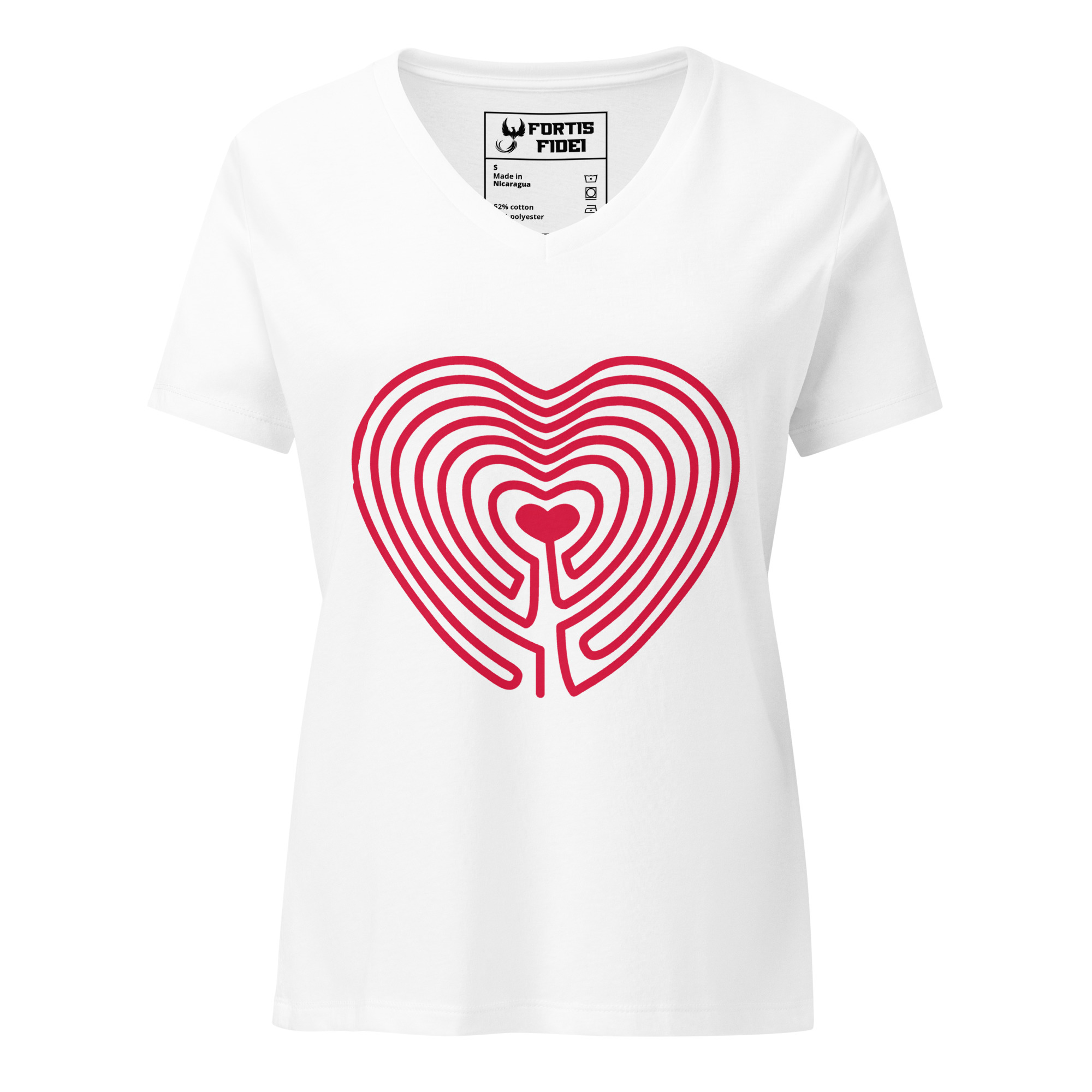 Labyrinth Heart (v2) Women's relaxed v-neck tee