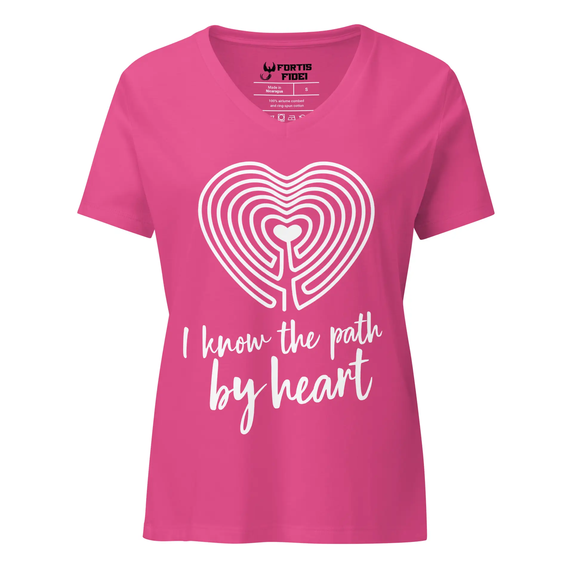 Labyrinth heart labyrinth I know the path by heart Women’s relaxed v-neck t-shirt