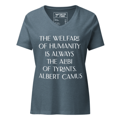 Albert Camus Welfare of Humanity Women’s relaxed v-neck t-shirt