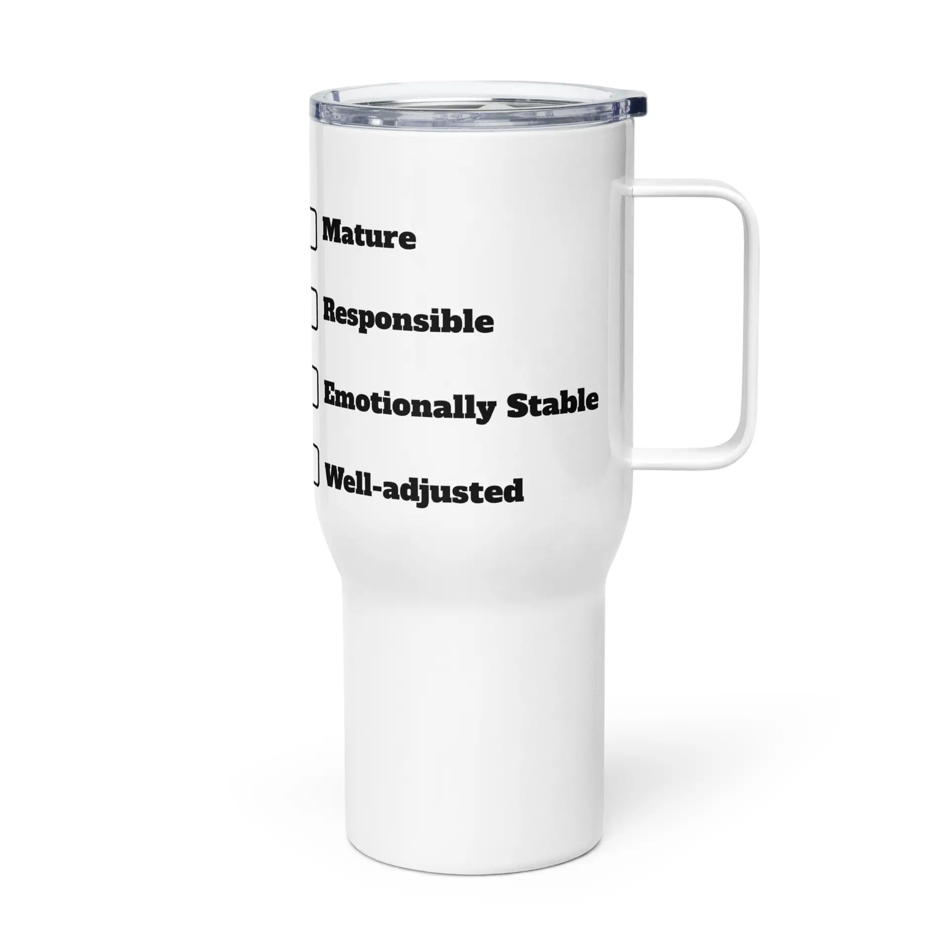 Adult Assessment Travel mug with a handle