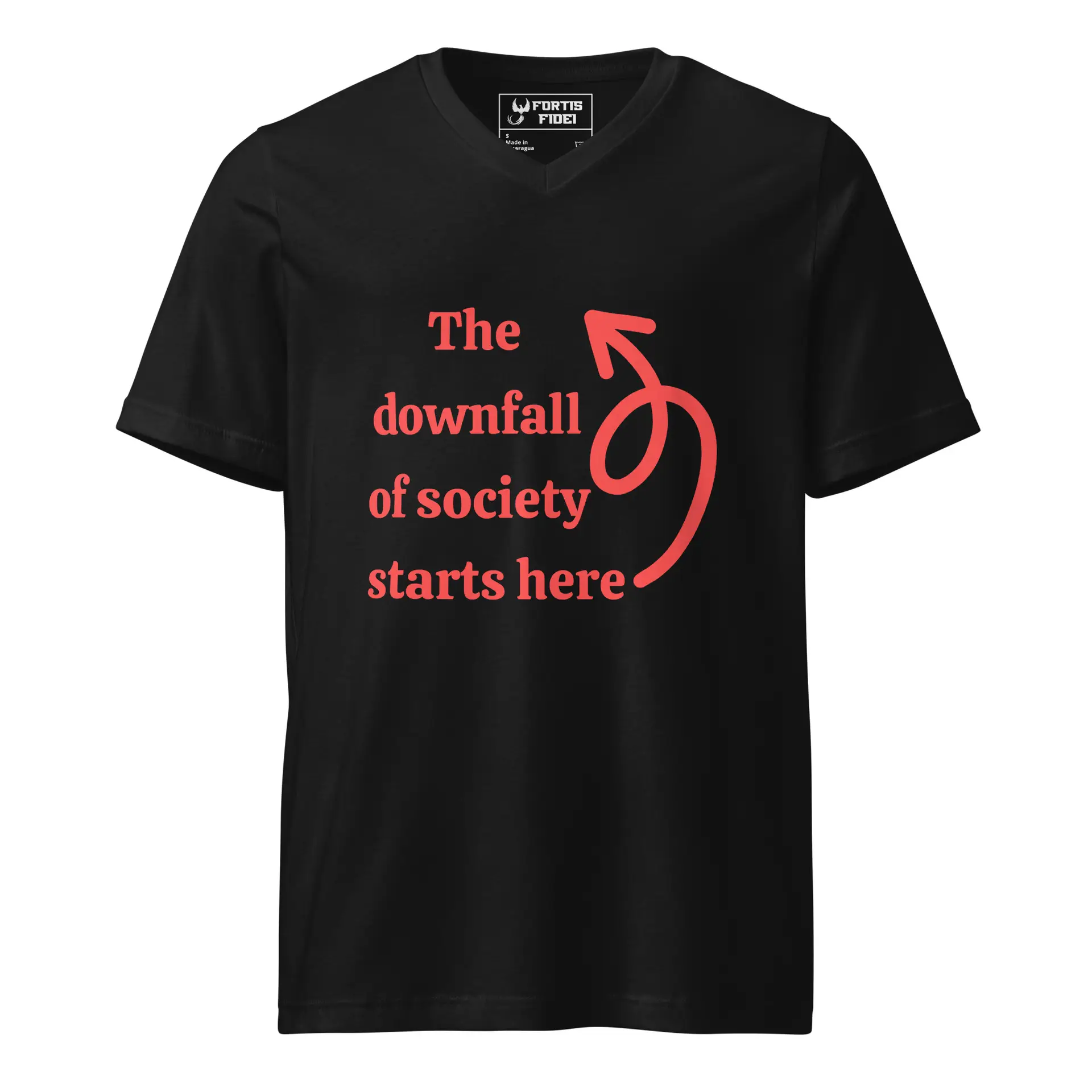 Downfall of Society Unisex Short Sleeve V-Neck T-Shirt