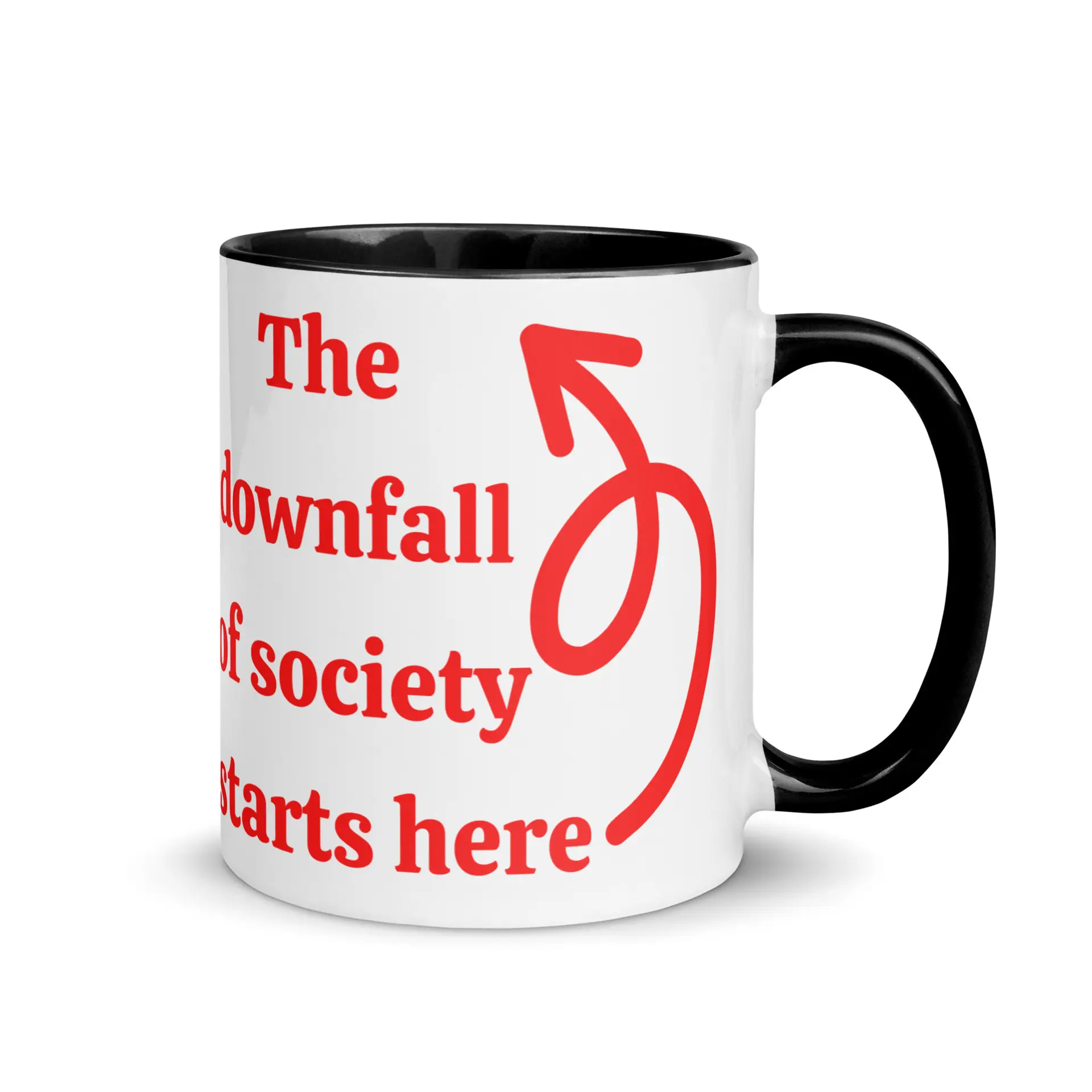 Downfall of Society Mug with Color Inside