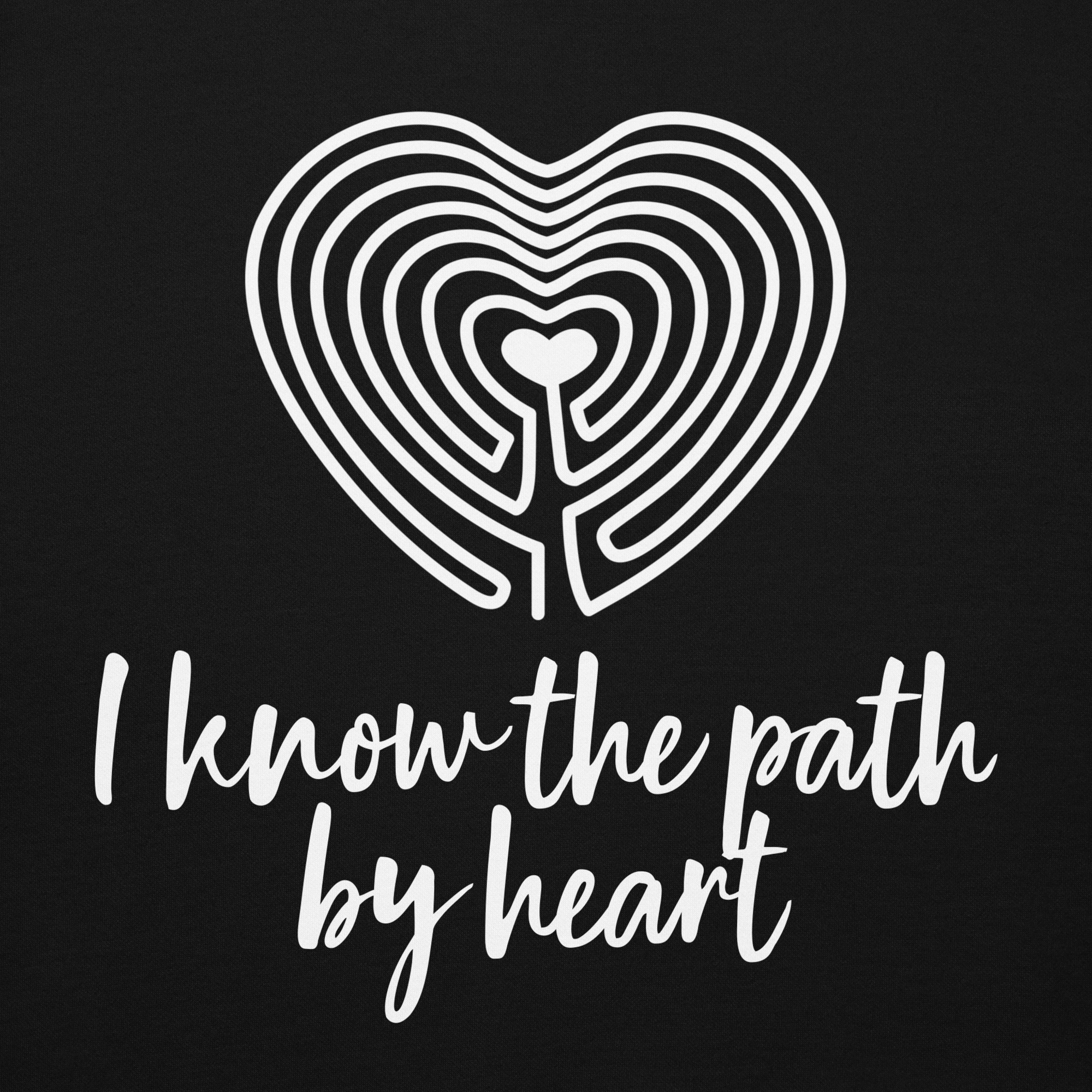 Labyrinth Heart labyrinth I know the Path by Heart cotton-heritage-m2580-unisex-premium-pullover-hoodie-black-front-696295a653230