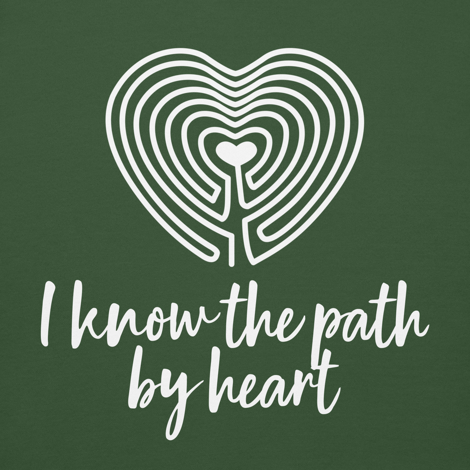 Labyrinth Heart labyrinth I know the Path by Heart cotton-heritage-m2580-unisex-premium-pullover-hoodie-forest-green-front-696295a653382