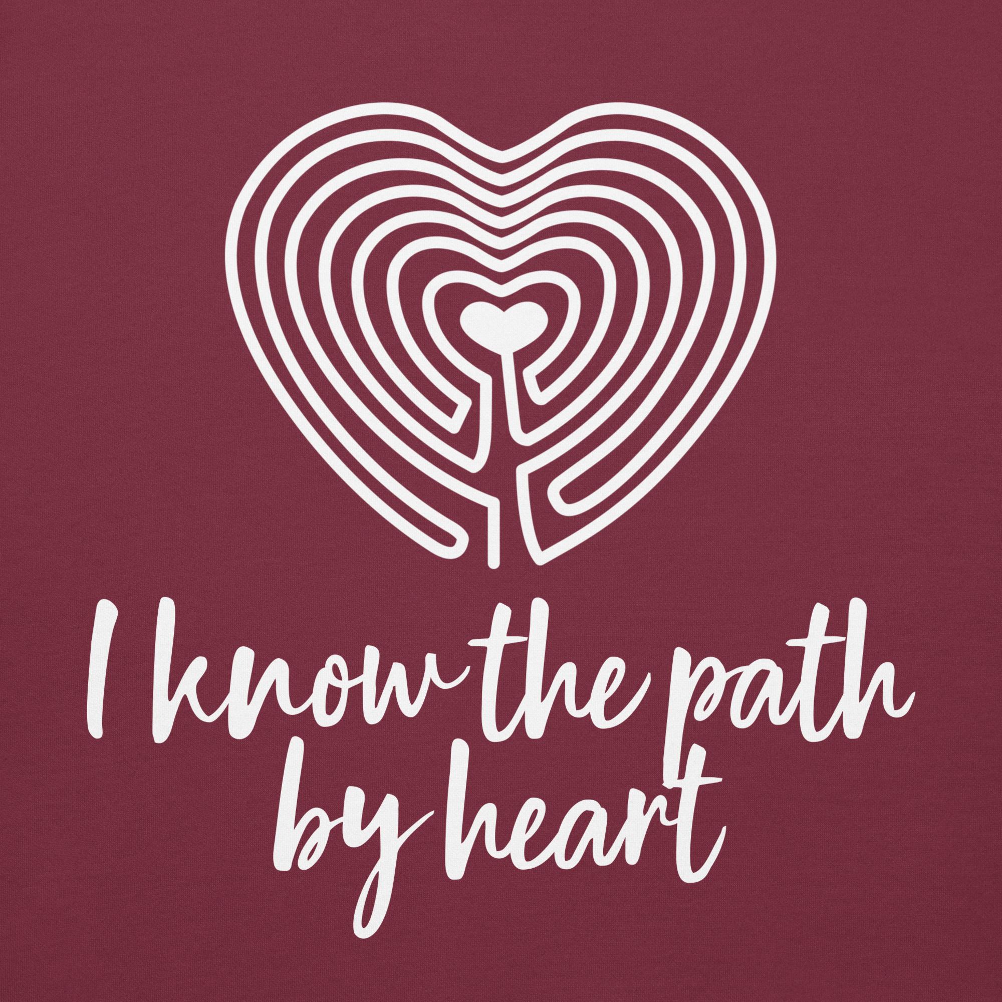 Labyrinth Heart labyrinth I know the Path by Heart cotton-heritage-m2580-unisex-premium-pullover-hoodie-maroon-front-696295a653405