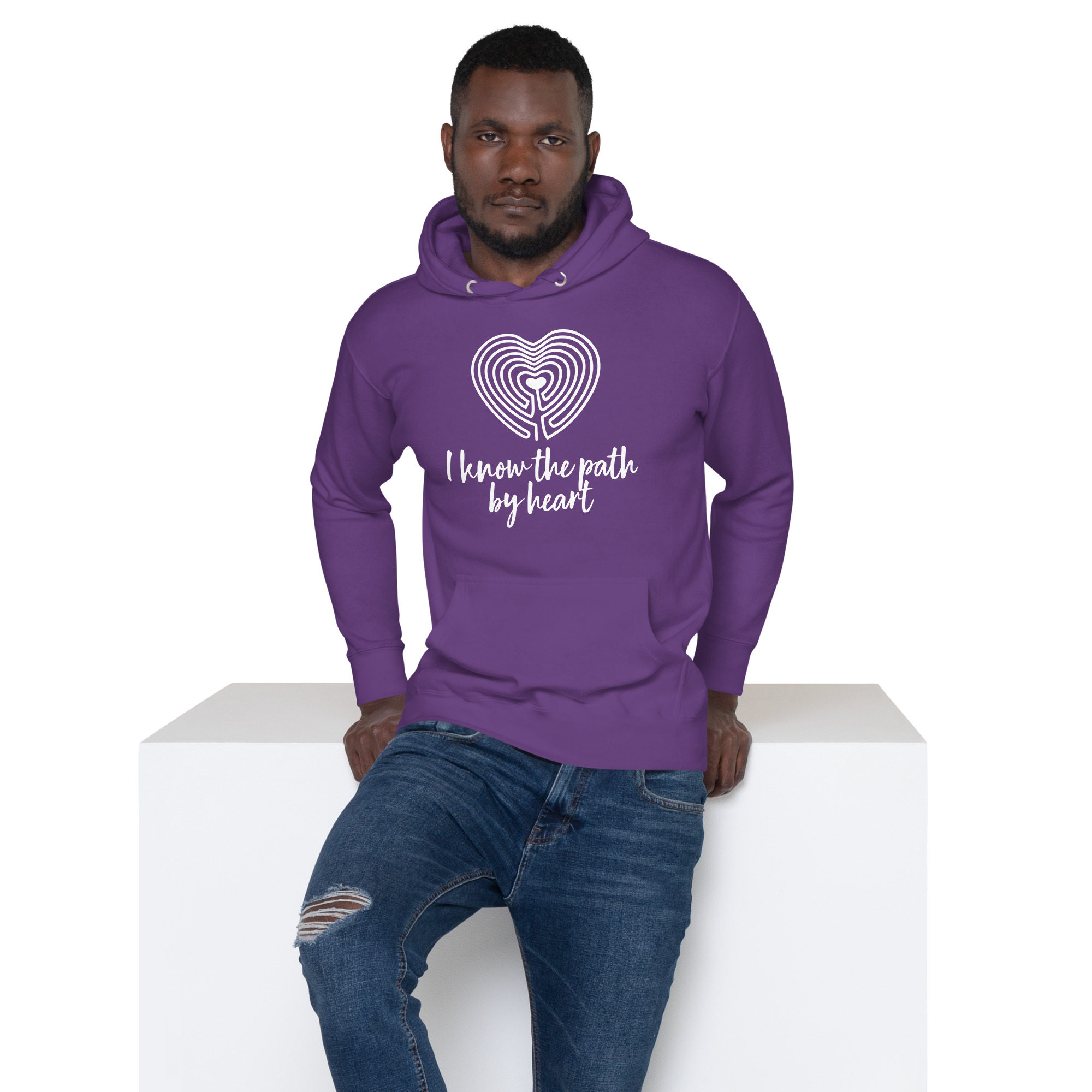 Labyrinth Heart labyrinth I know the Path by Heart cotton-heritage-m2580-unisex-premium-pullover-hoodie-purple-front-696295a650a9f