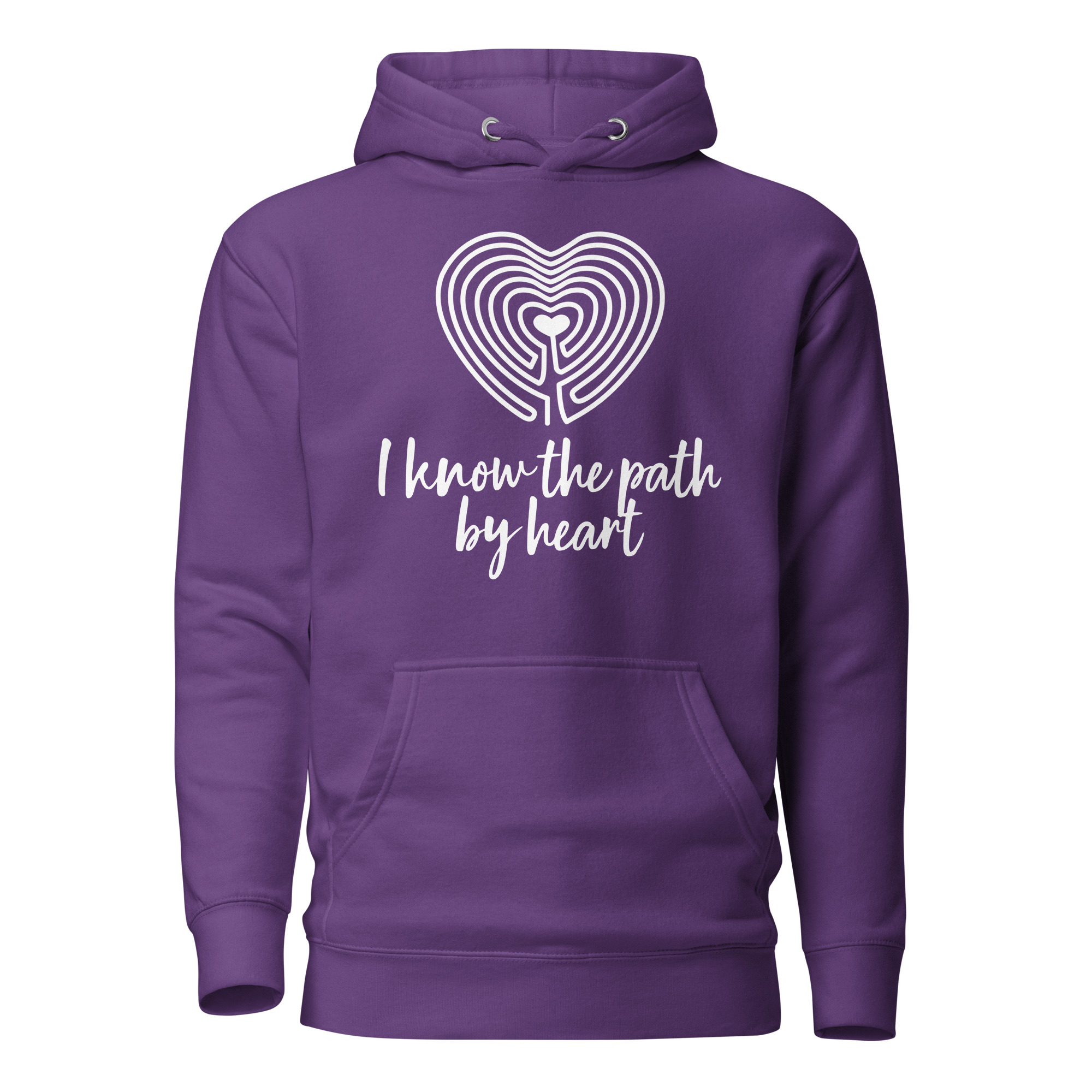 Labyrinth Heart labyrinth I know the Path by Heart cotton-heritage-m2580-unisex-premium-pullover-hoodie-purple-front-696295a652128
