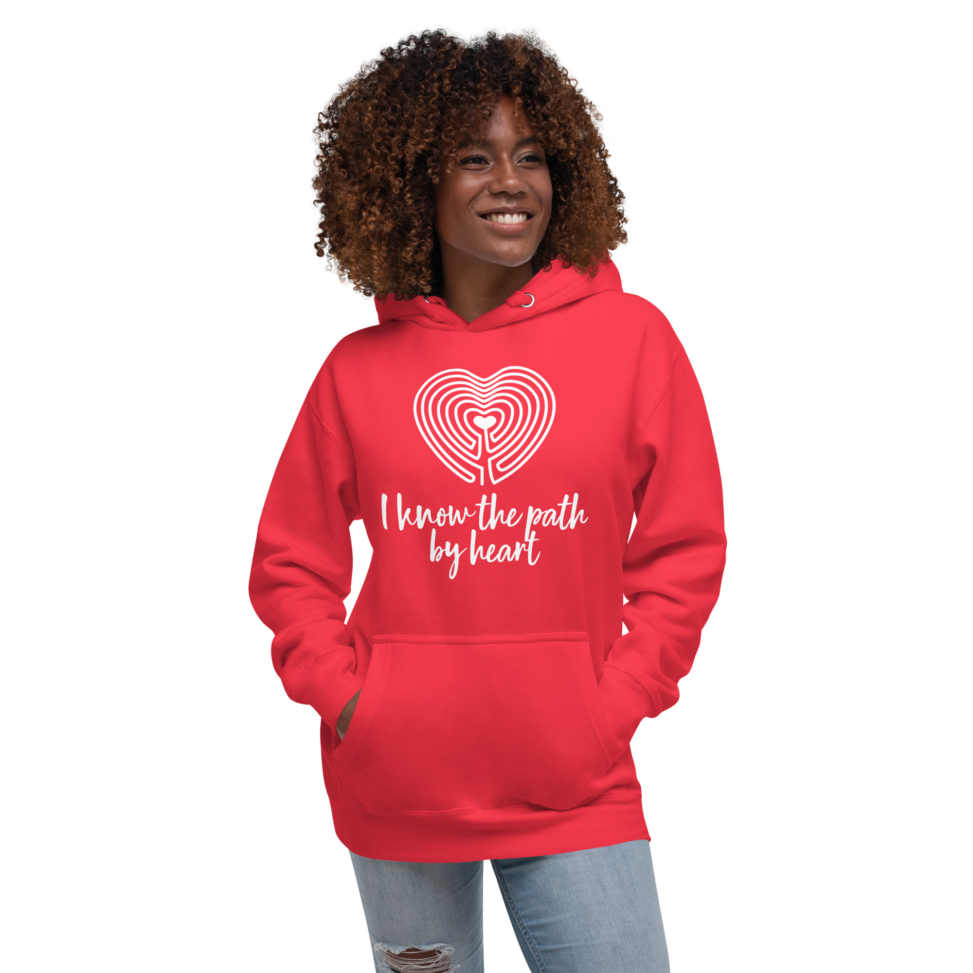 Labyrinth Heart labyrinth I know the Path by Heart cotton-heritage-m2580-unisex-premium-pullover-hoodie-team-red-front-696295a64f575