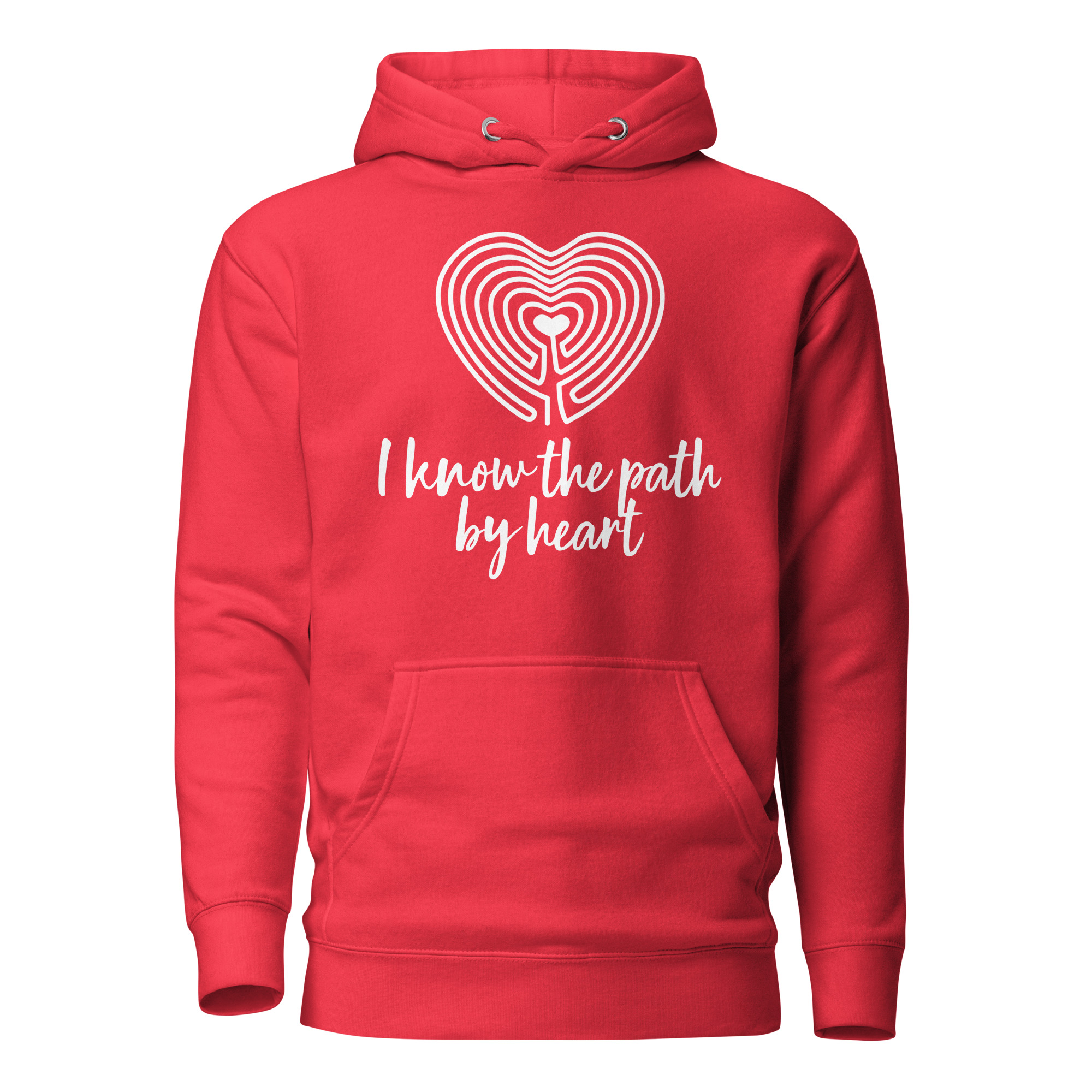 Labyrinth Heart labyrinth I know the Path by Heart cotton-heritage-m2580-unisex-premium-pullover-hoodie-team-red-front-696295a652363