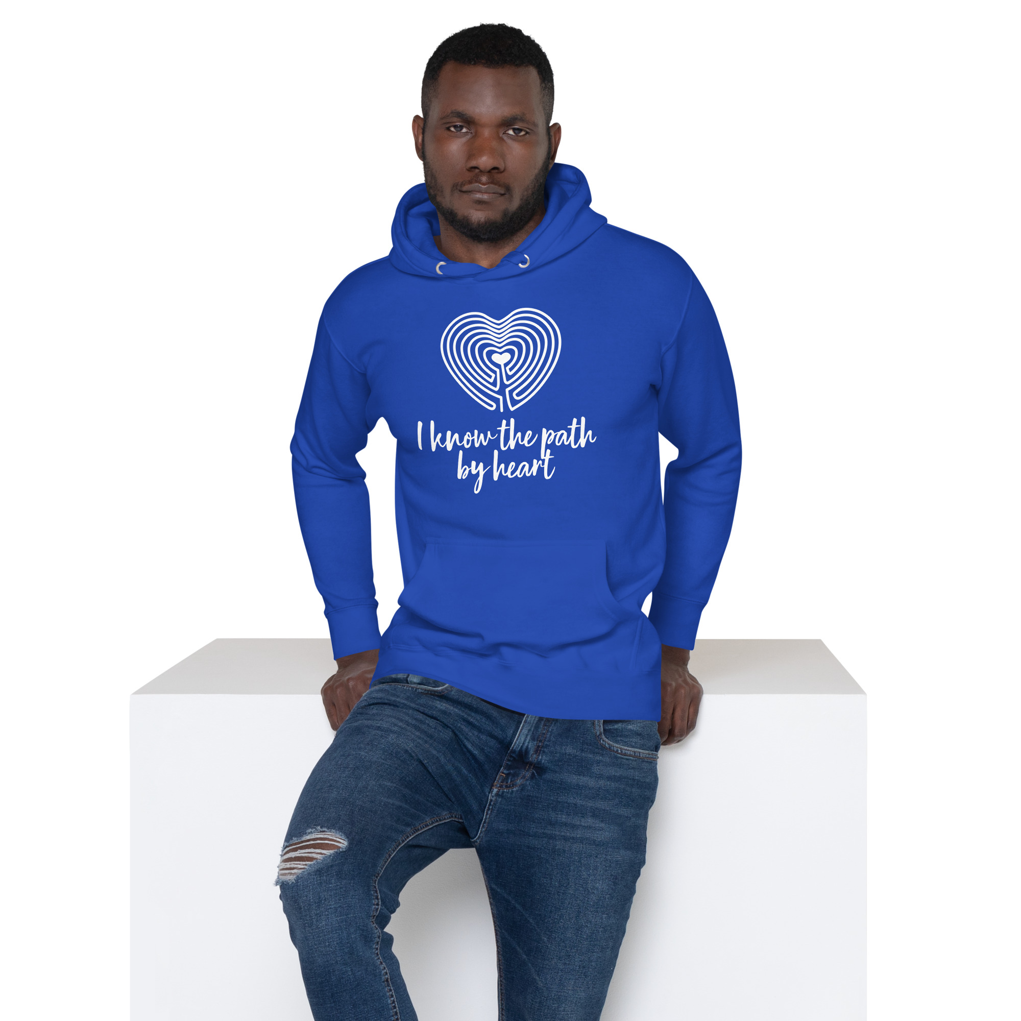 Labyrinth Heart labyrinth I know the Path by Heart cotton-heritage-m2580-unisex-premium-pullover-hoodie-team-royal-front-696295a650b8f