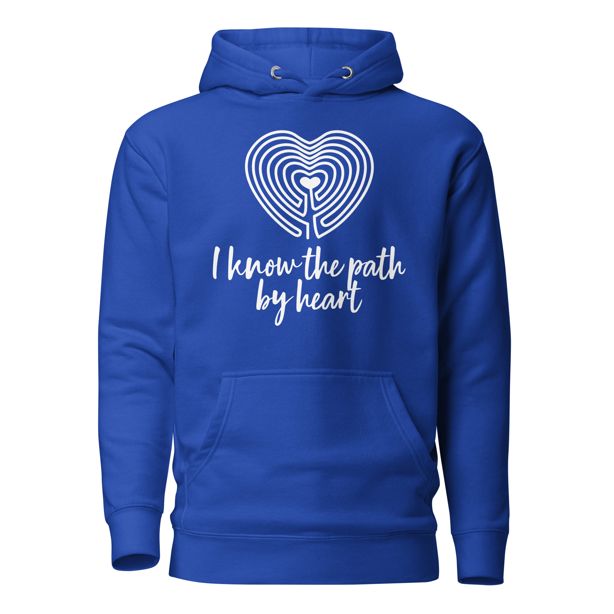 Labyrinth Heart labyrinth I know the Path by Heart cotton-heritage-m2580-unisex-premium-pullover-hoodie-team-royal-front-696295a65224b