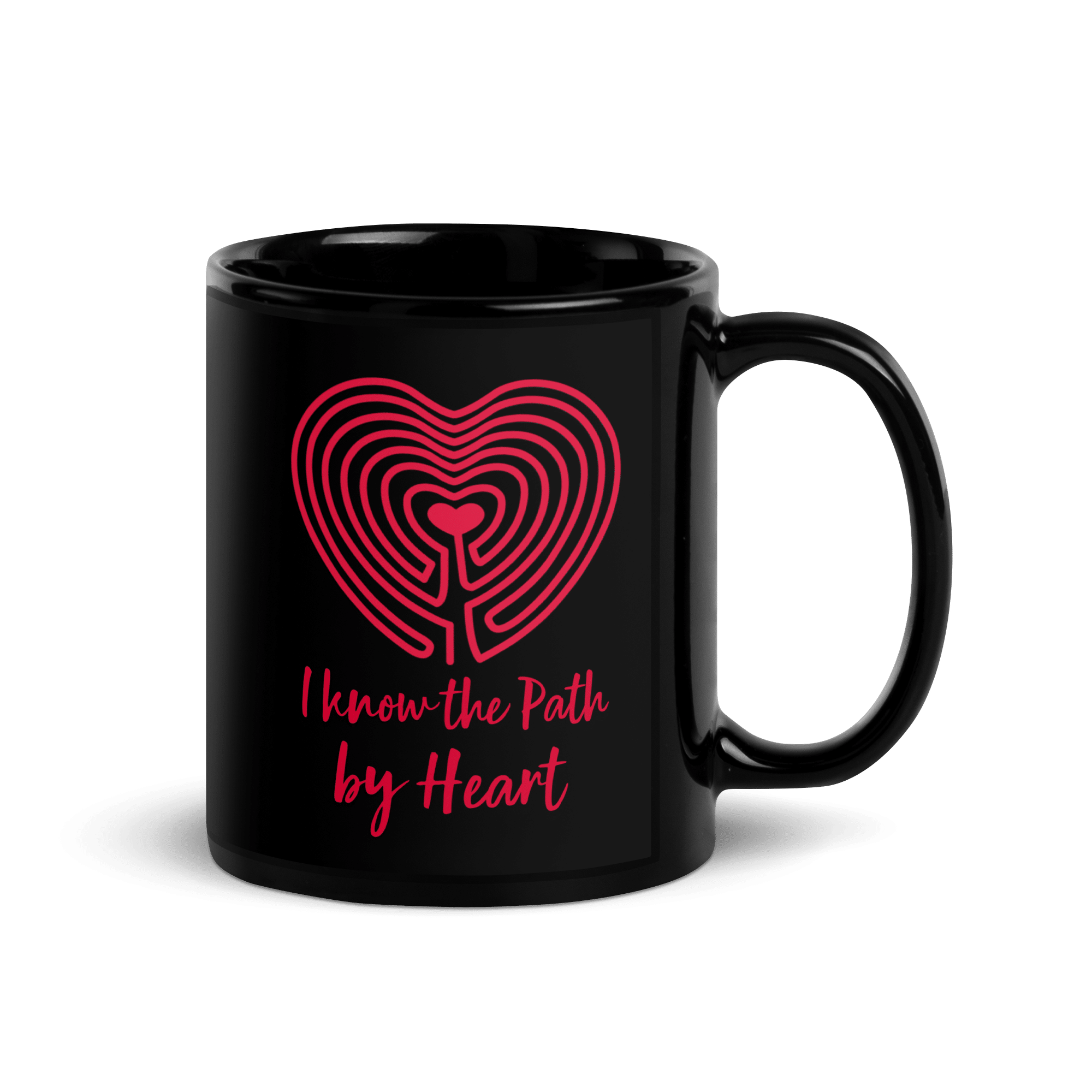 Labyrinth Heart labyrinth I know the Path by Heart mug-black-11-oz-handle-on-right-6a3fd39b2c50b