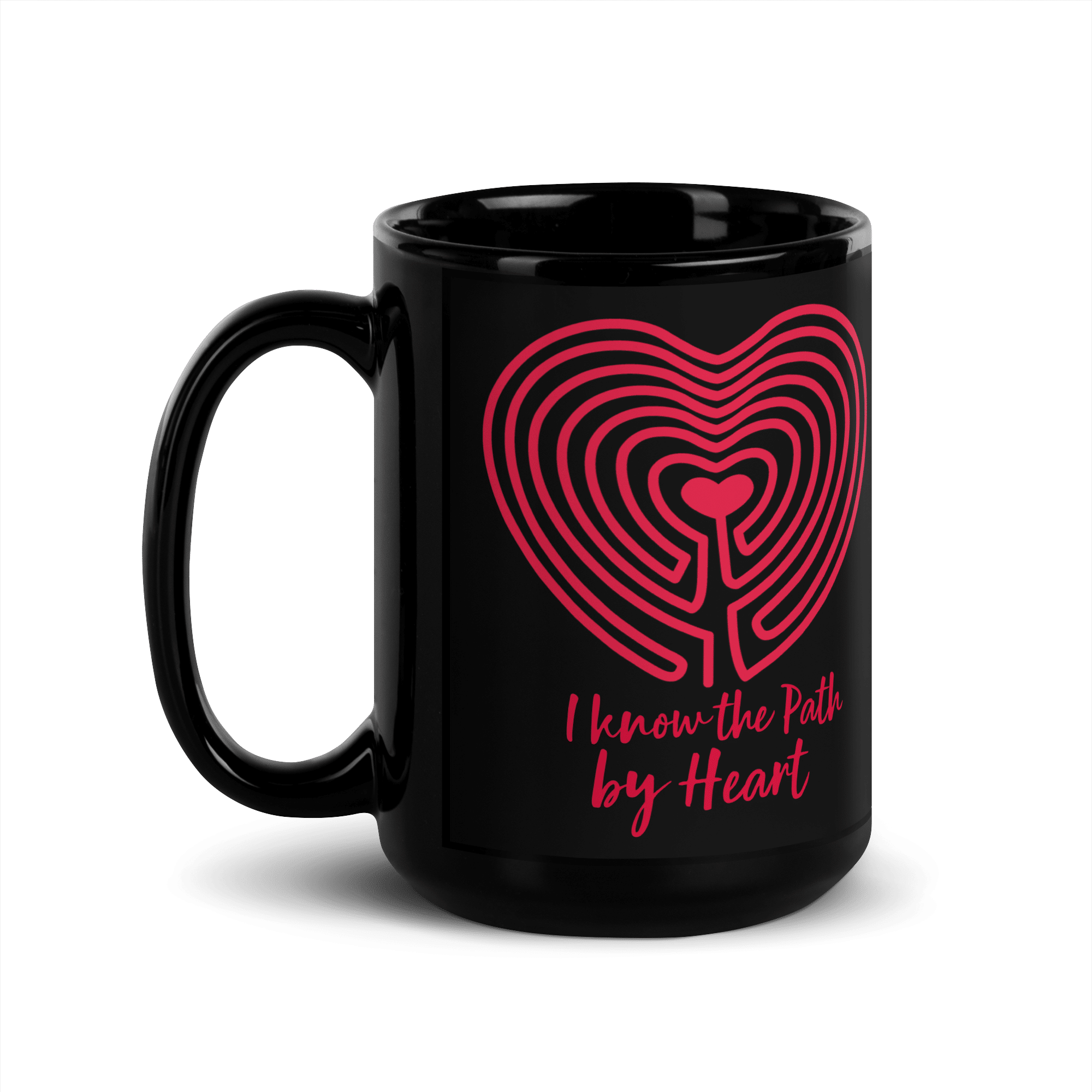 Labyrinth Heart labyrinth I know the Path by Heart mug-black-15-oz-handle-on-left-6a3fd39b2cbf3