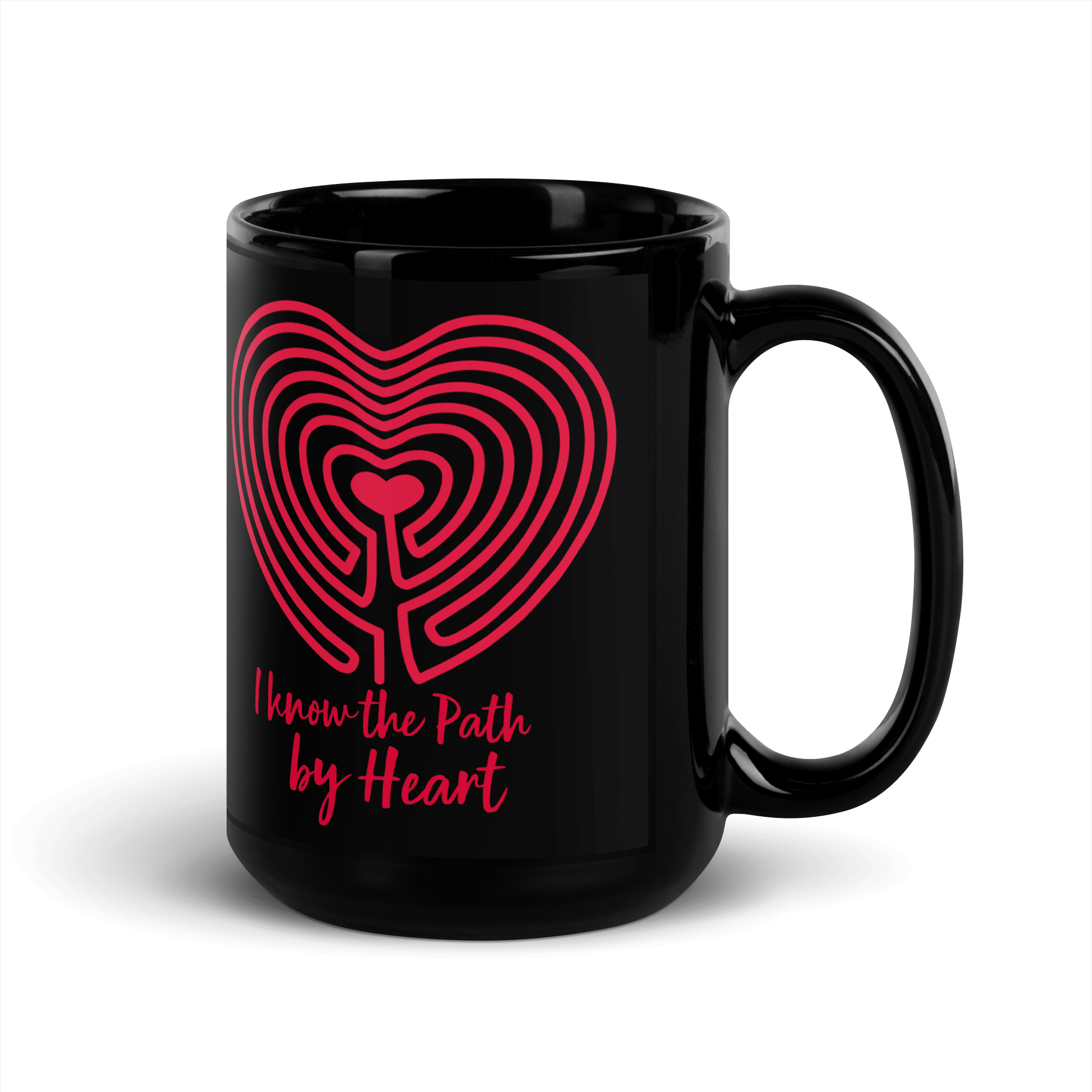 Labyrinth heart labyrinth I know the path by heart Black Glossy Mug