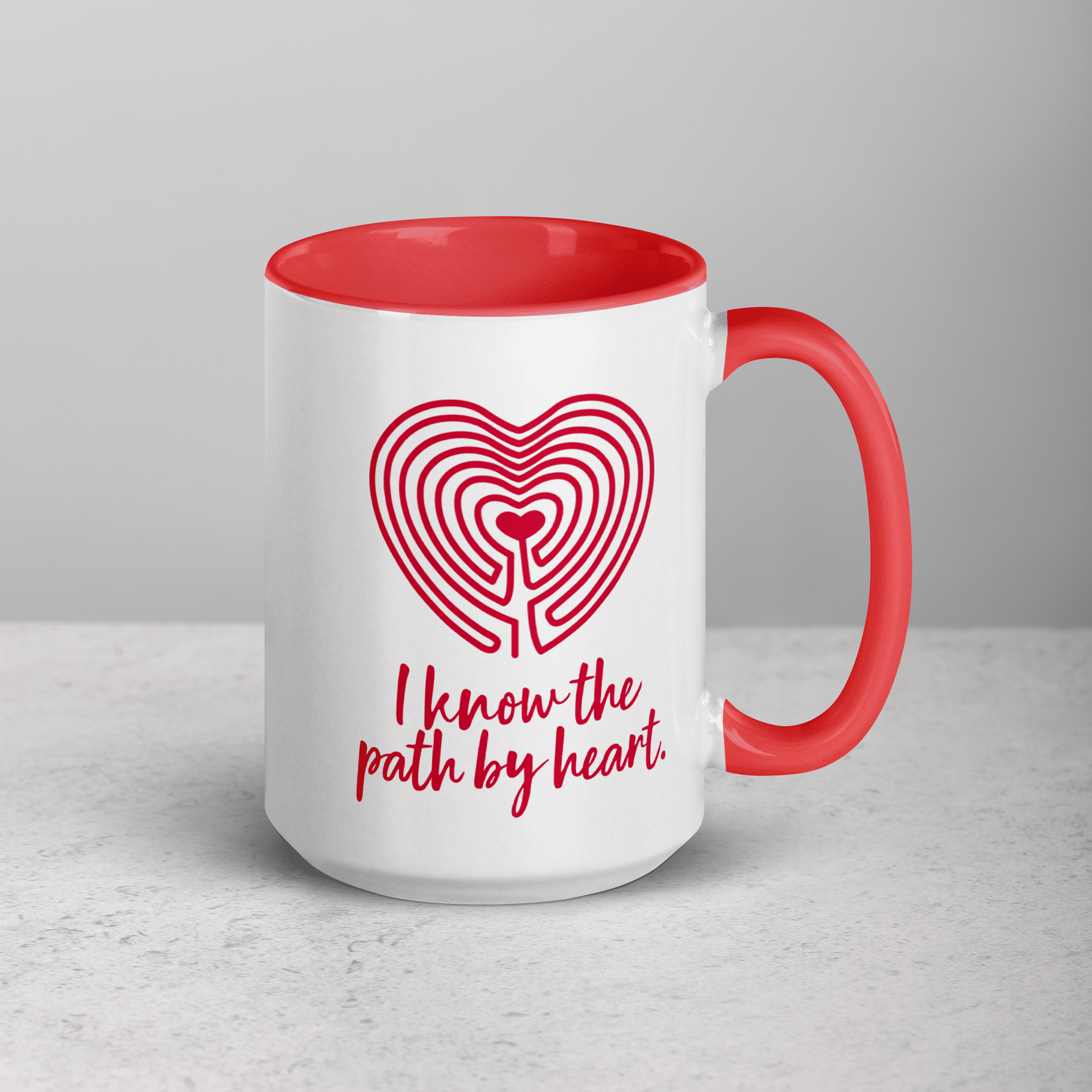 Labyrinth heart labyrinth I know the path by heart Mug with Color Inside