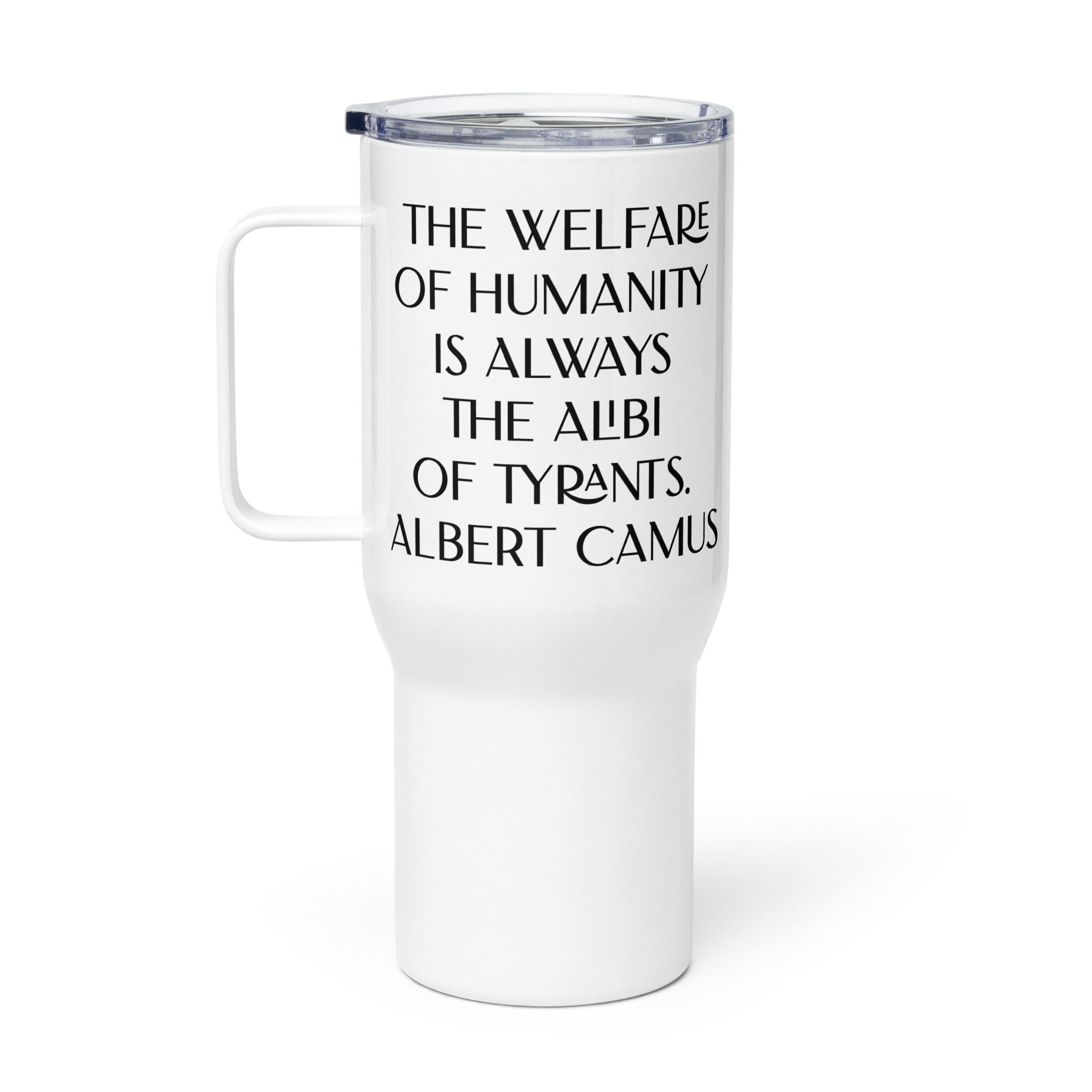 Welfare of Humanity travel mug-with-a-handle-white-25-oz-right-6977af2942423
