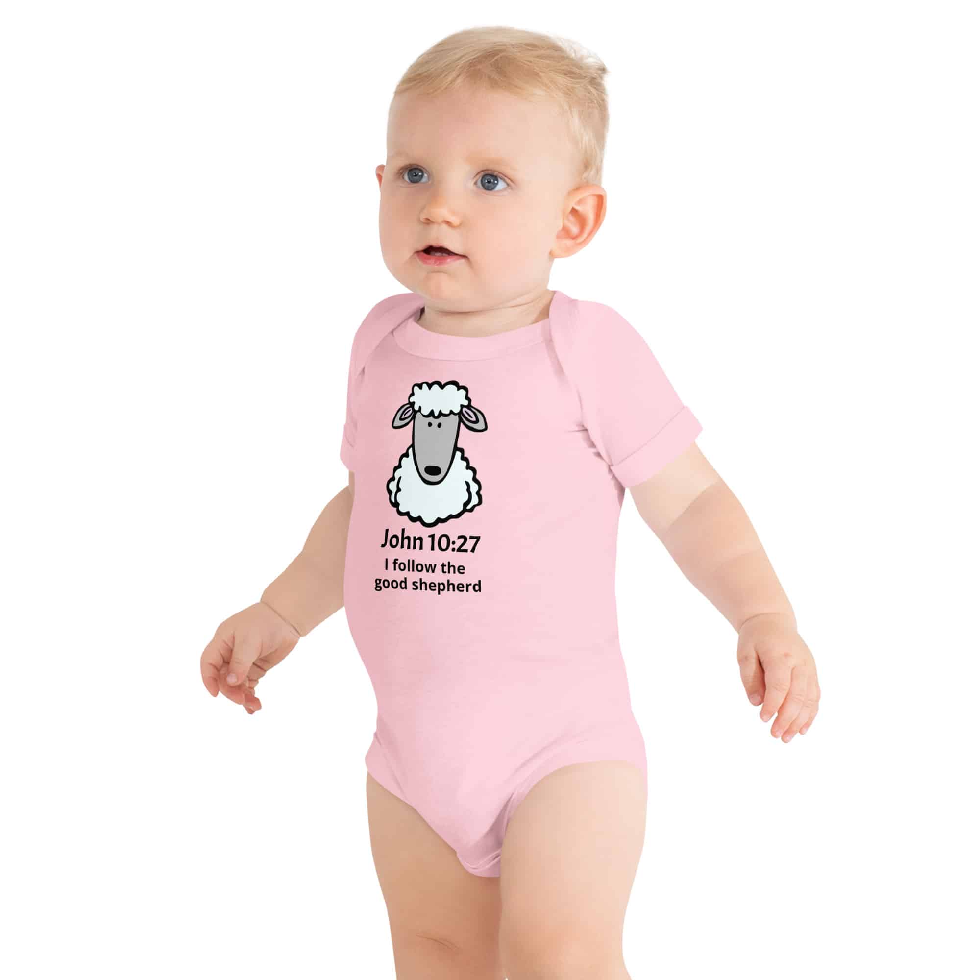 John 10:27 Good Shepherd Baby short sleeve one piece