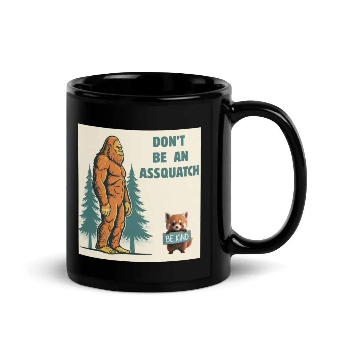 Sasquatch, Assquatch (v2) Black Glossy Mug