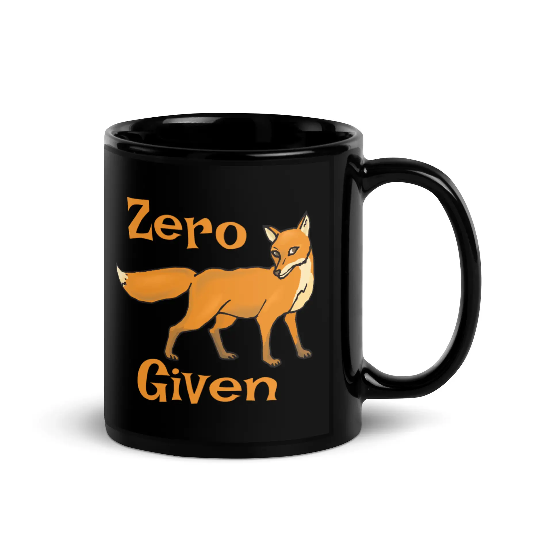 Zero Fox Given Black Glossy Mug