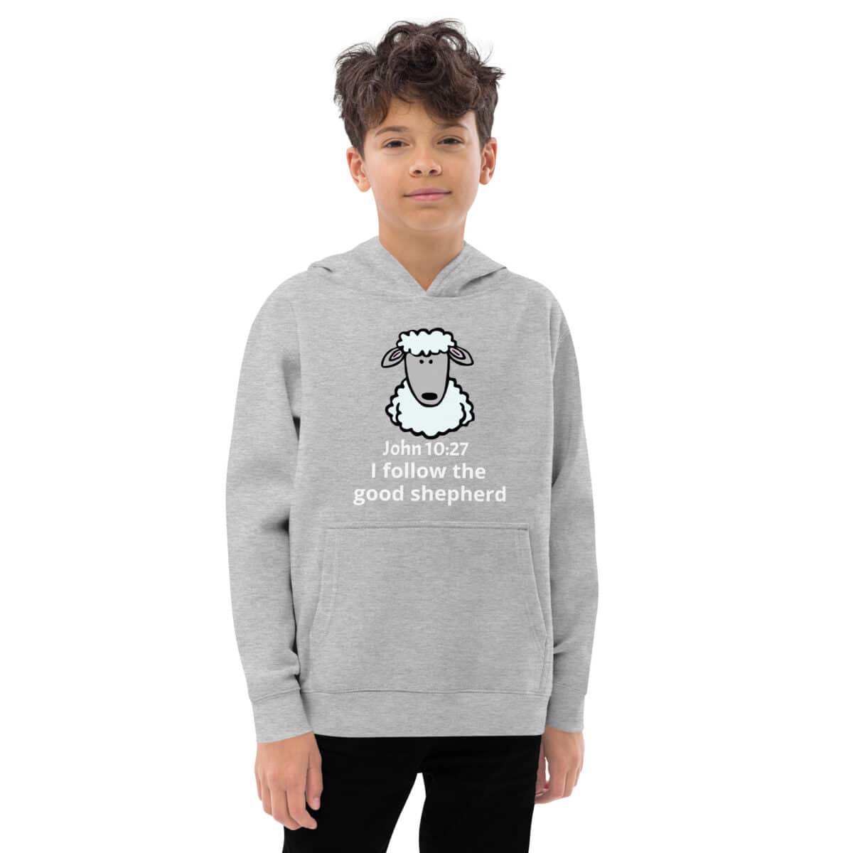John 10:27 Good Shepherd (v2) Kids fleece hoodie
