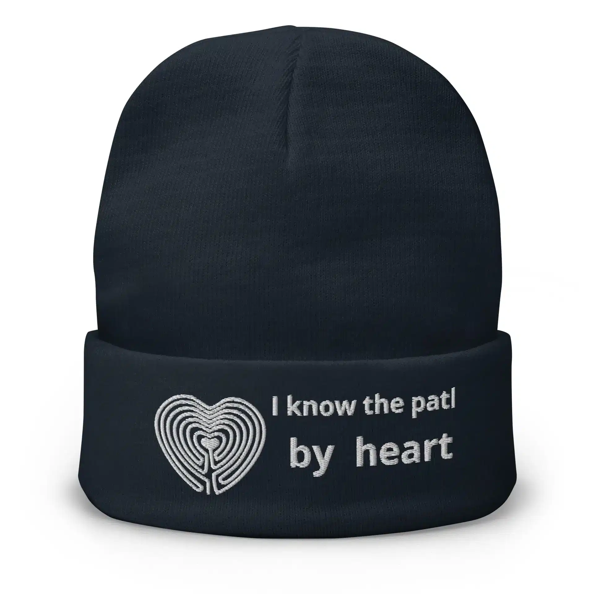 Labyrinth heart labyrinth I know the path by heart Embroidered Beanie