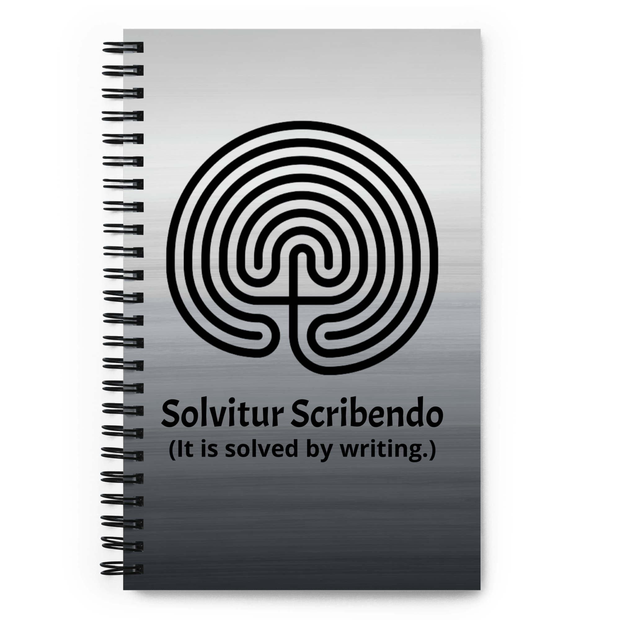 labyrinth round classical cretan labyrinth solvitur scribendo Spiral notebook