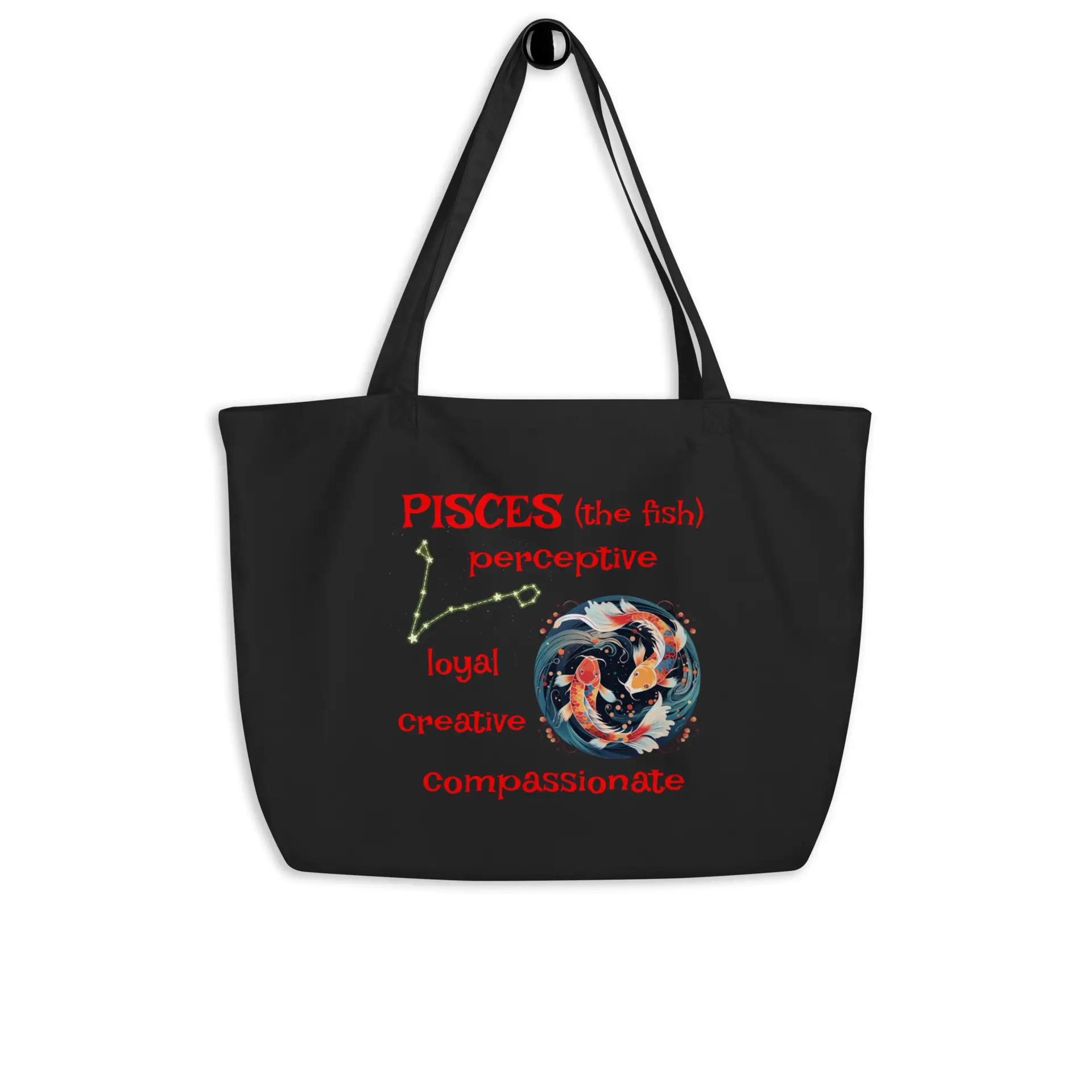 Pisces the Fish Large Organic Tote Bag