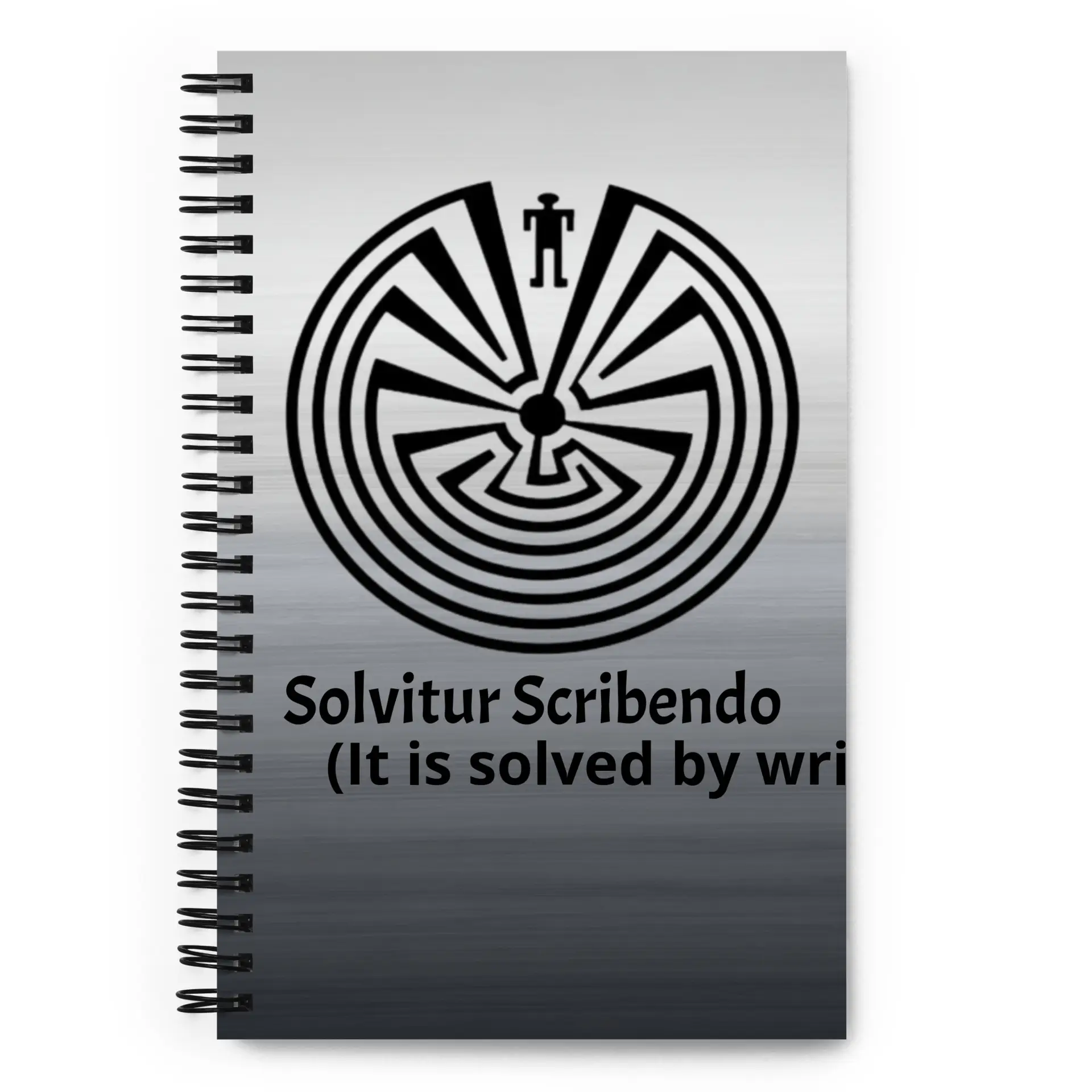 labyrinth man in the maze labyrinth solvitur scribendo Spiral notebook