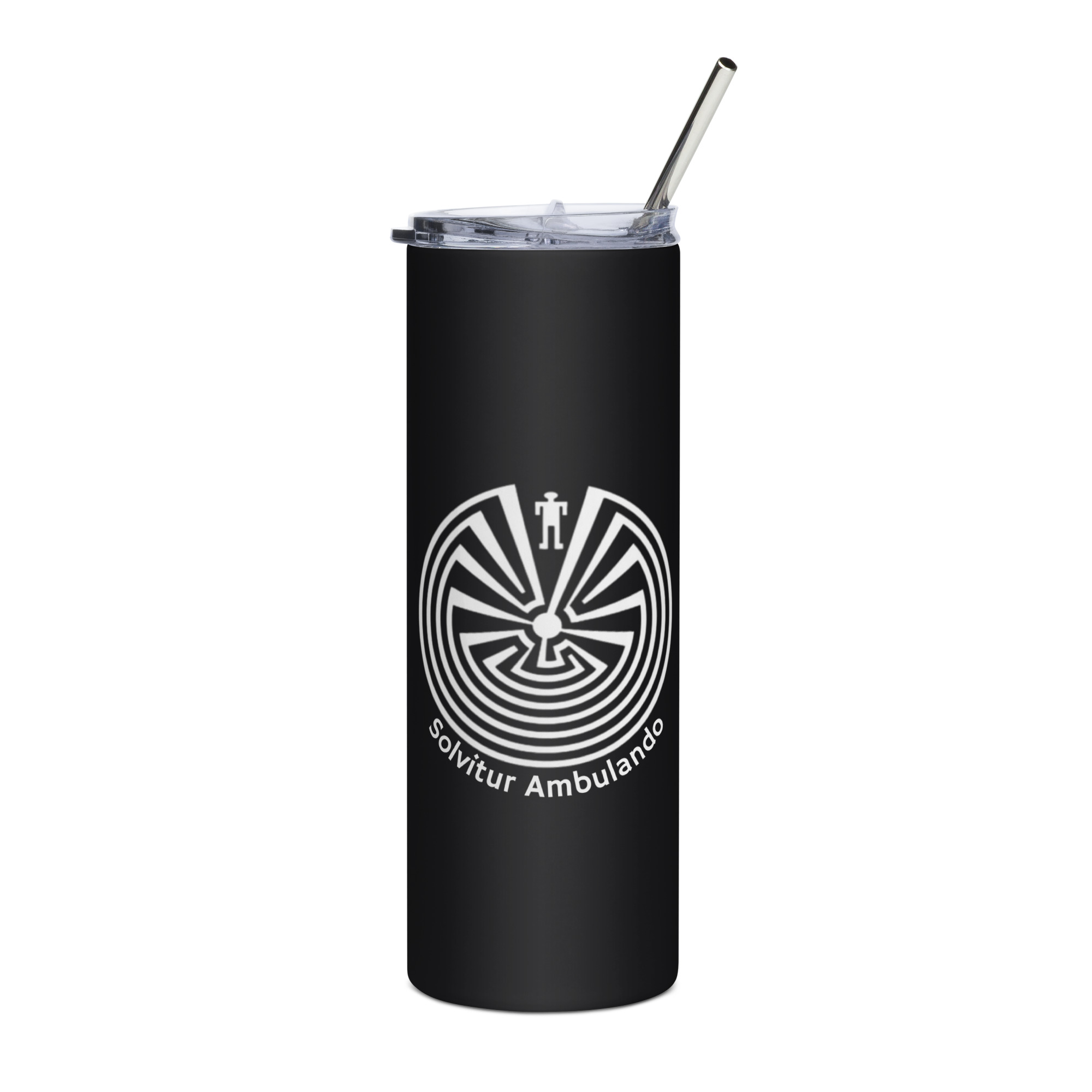Labyrinth Man in the Maze Solvitur Ambulando (v2) Stainless steel tumbler