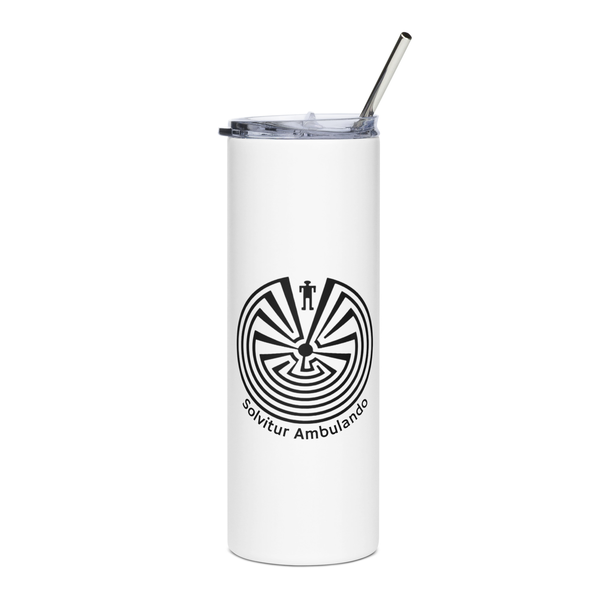 Labyrinth Man in the Maze Solvitur Ambulando (v1) Stainless steel tumbler