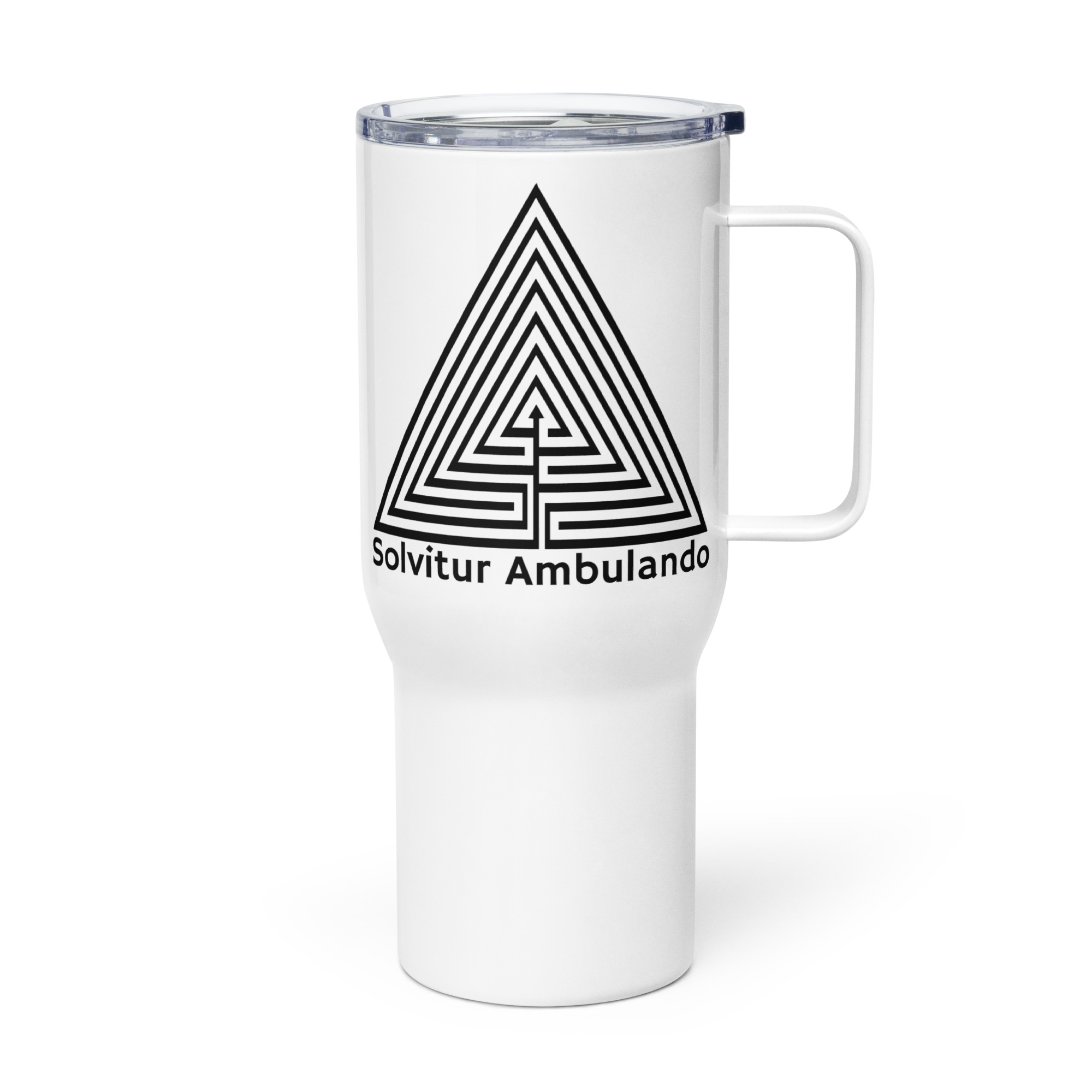 Labyrinth Triangle Solvitur Ambulando Travel mug with a handle