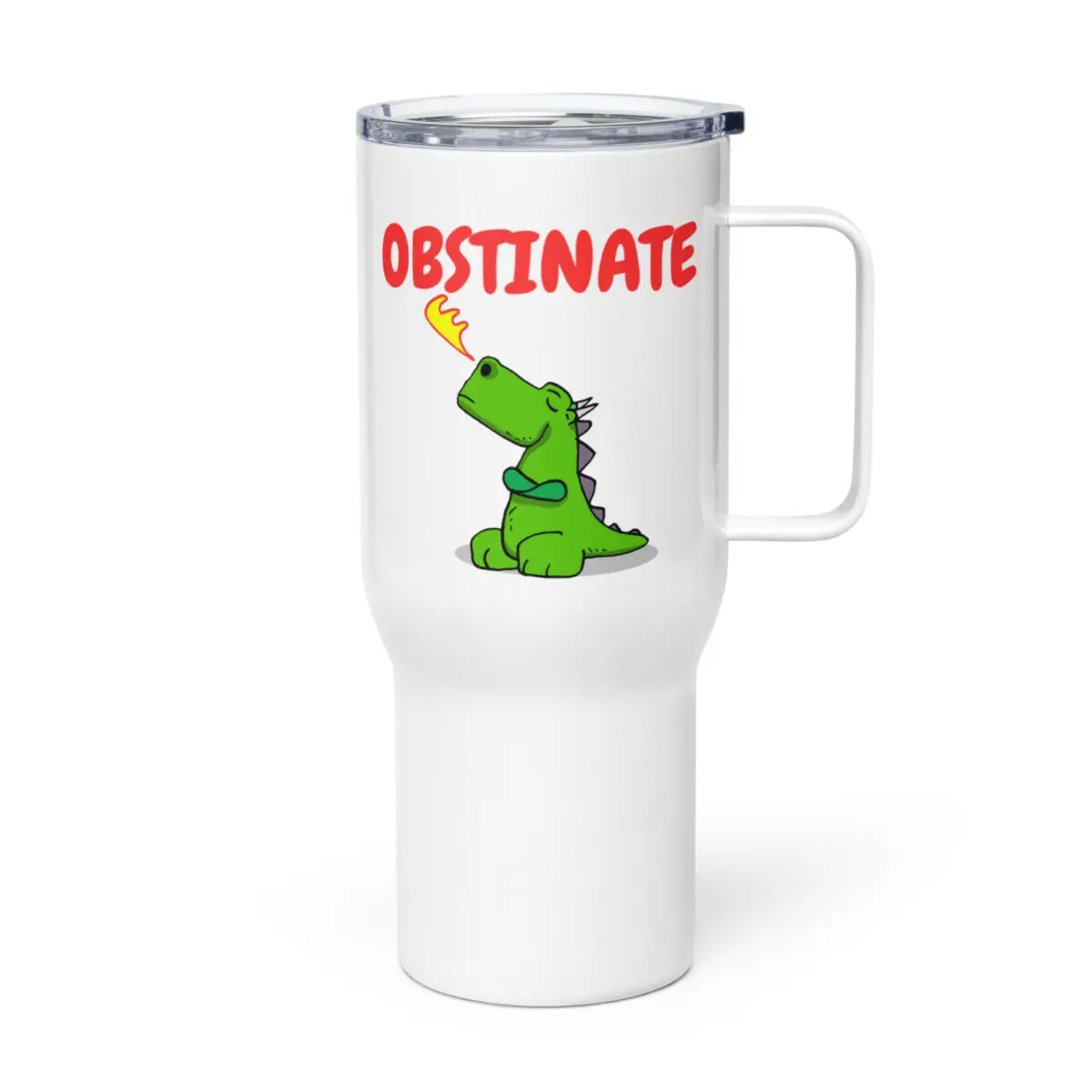 Obstinate Dragon Travel mug with a handle