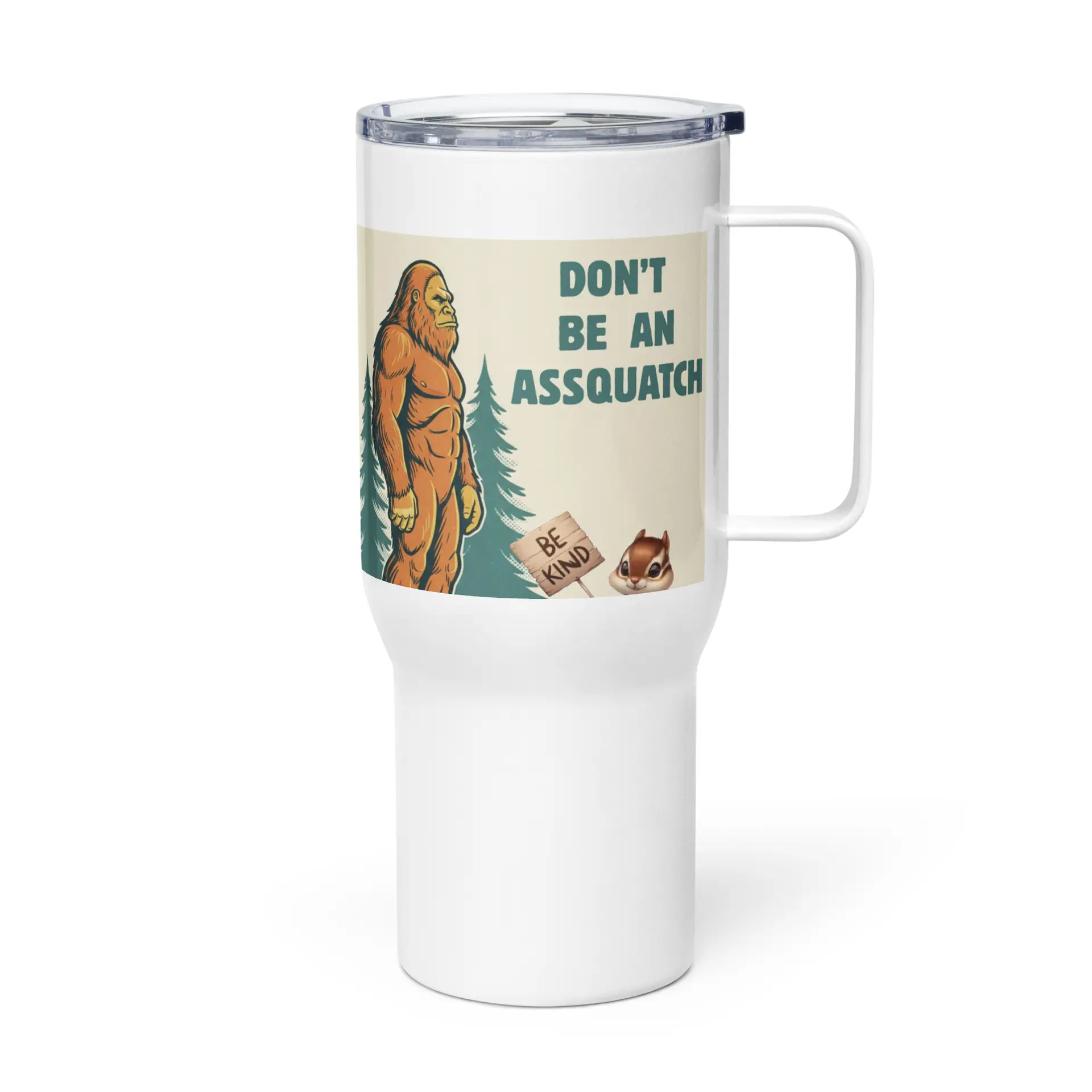 Sasquatch, Assquatch (v1) Travel mug with a handle