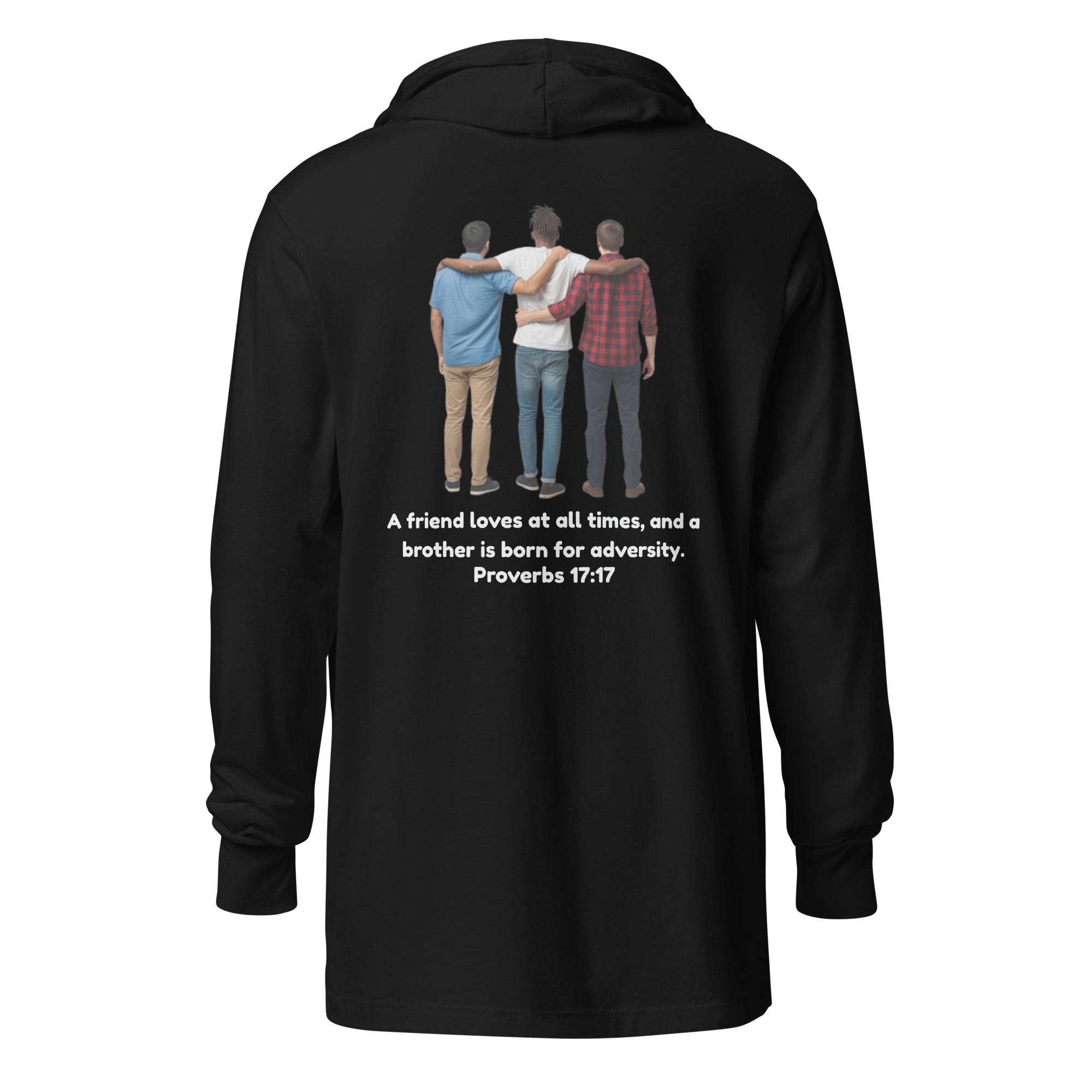 Proverbs 17:17 Trio (v2) Hooded Long-Sleeve Tee