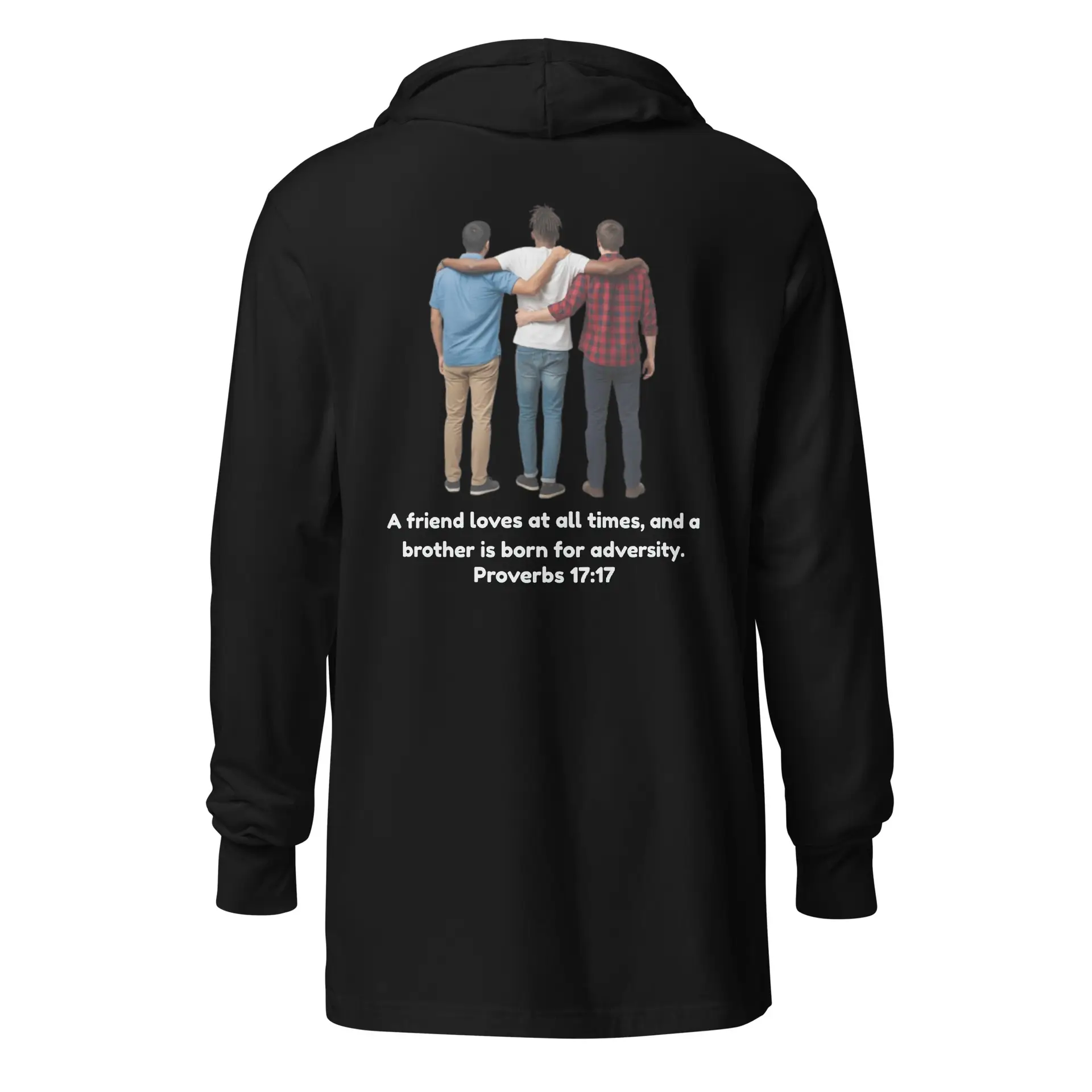Proverbs 17:17 Trio (v2) Hooded Long-Sleeve Tee