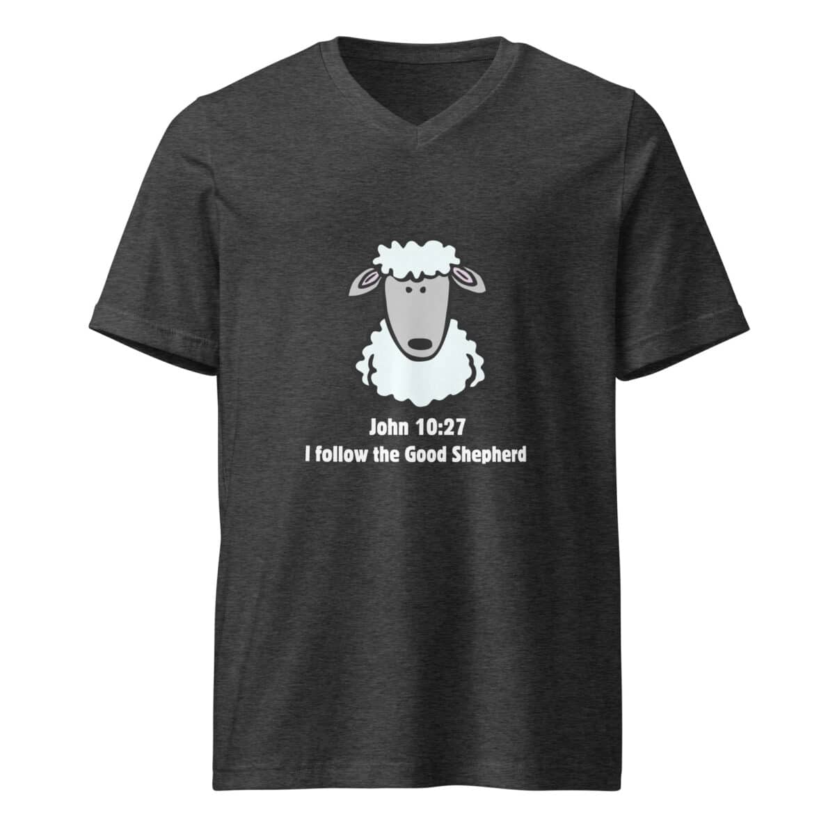 John 10:27 Good Shepherd Unisex Short Sleeve V-Neck T-Shirt