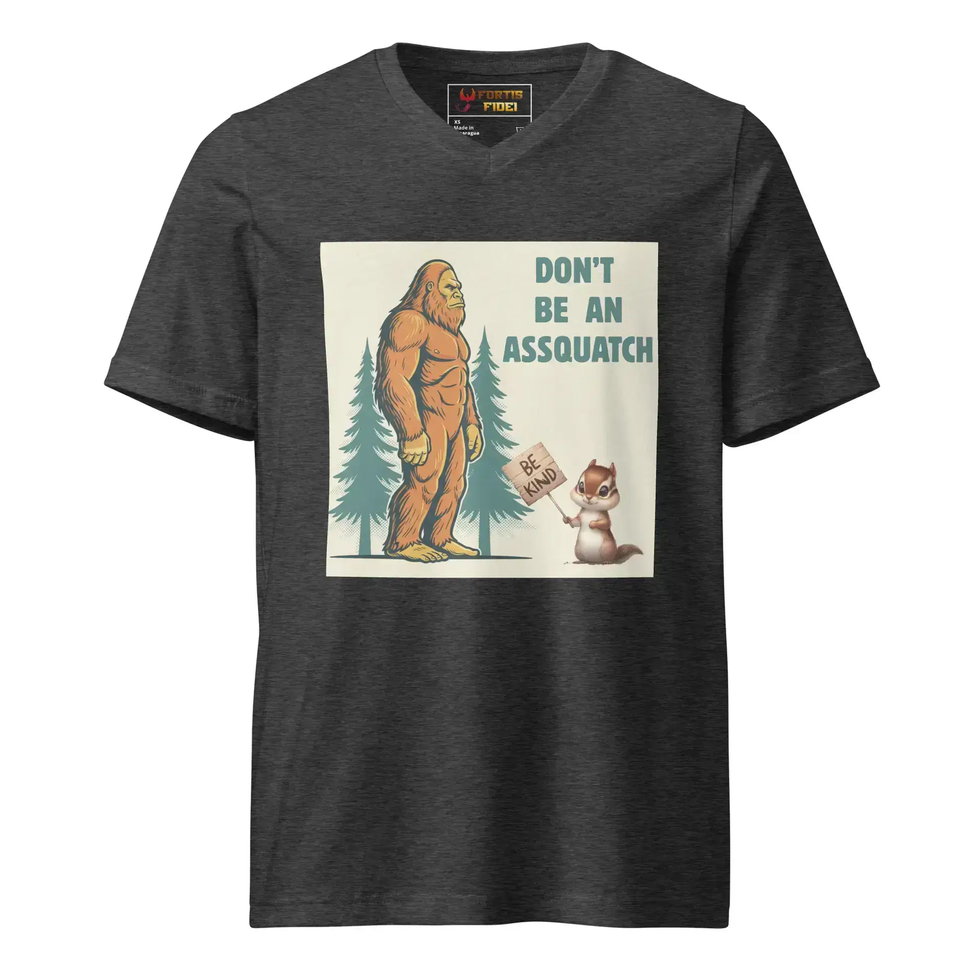 Sasquatch, Assquatch (v1) Unisex Short Sleeve V-Neck T-Shirt