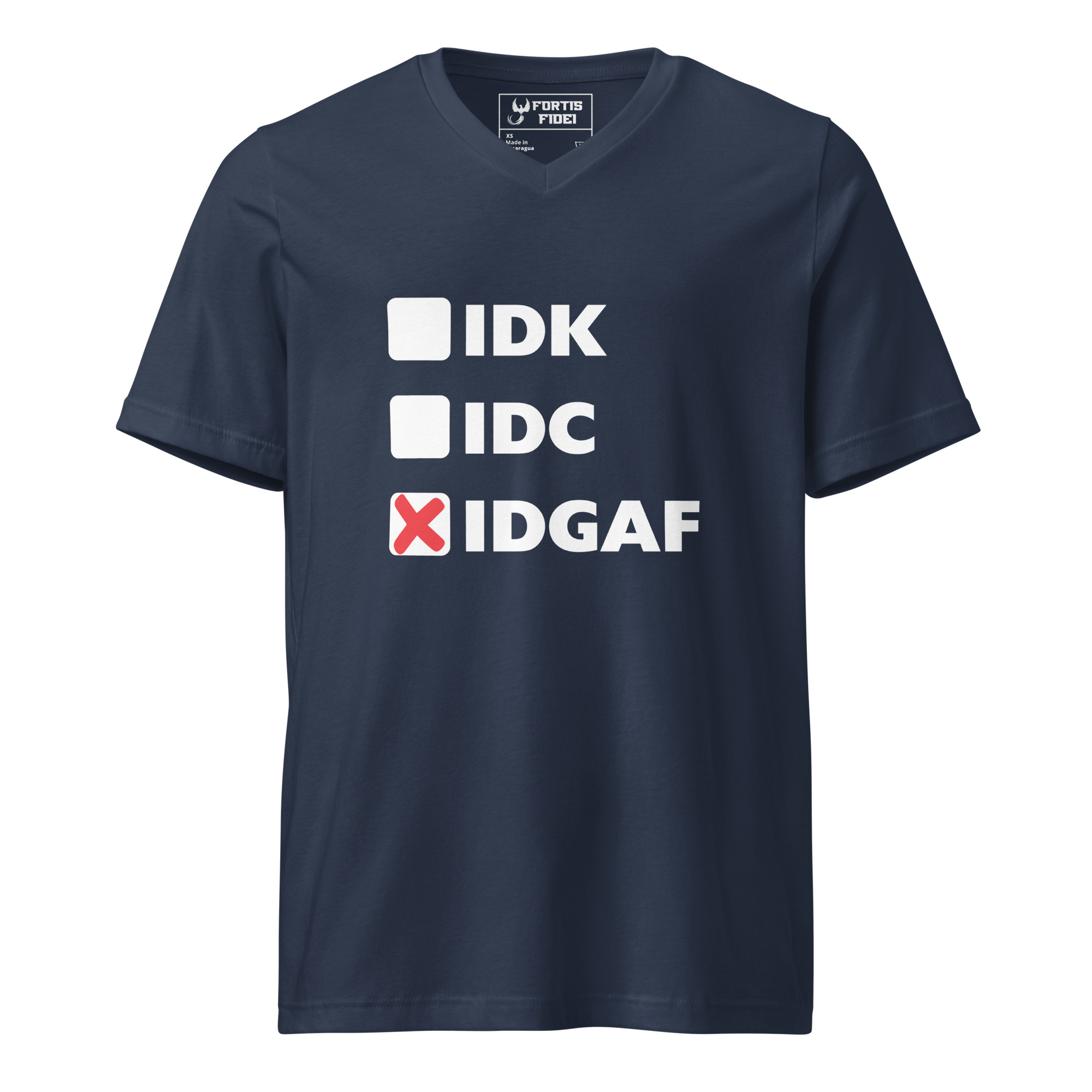 IDGAF Unisex Short Sleeve V-Neck T-Shirt