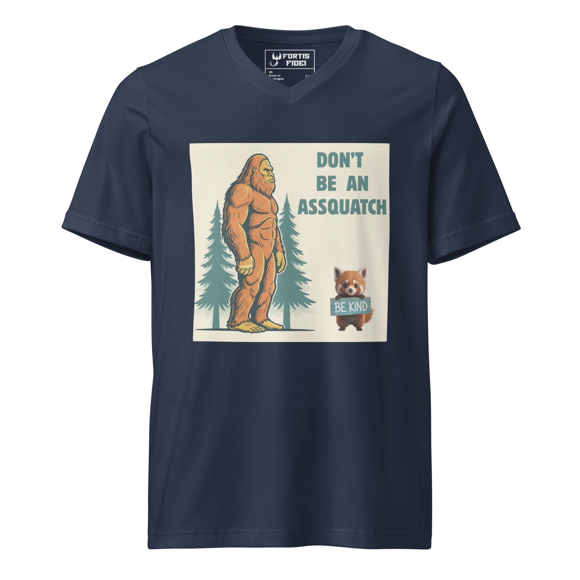 Sasquatch, Assquatch (v2) Unisex Short Sleeve V-Neck T-Shirt