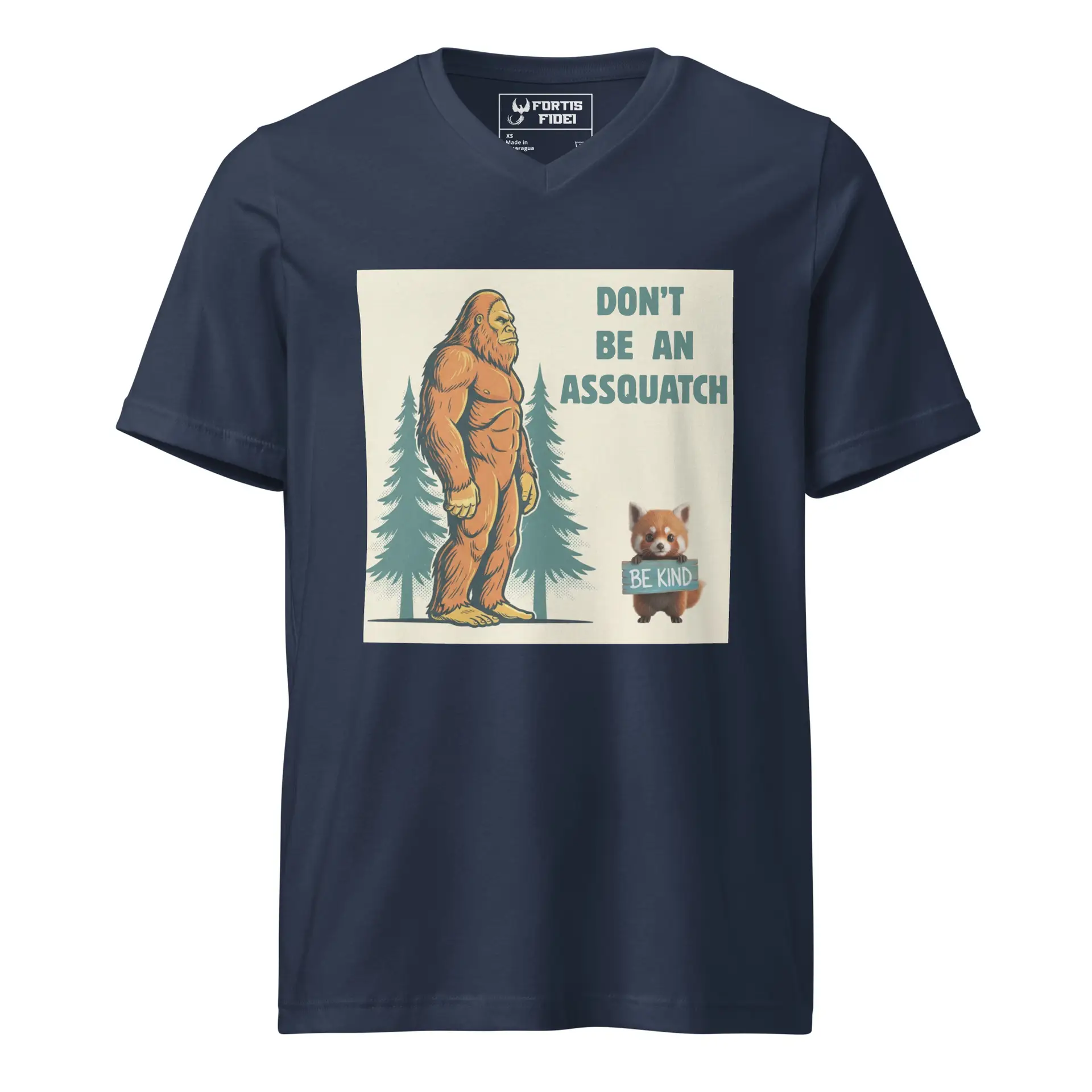 Sasquatch, Assquatch (v2) Unisex Short Sleeve V-Neck T-Shirt