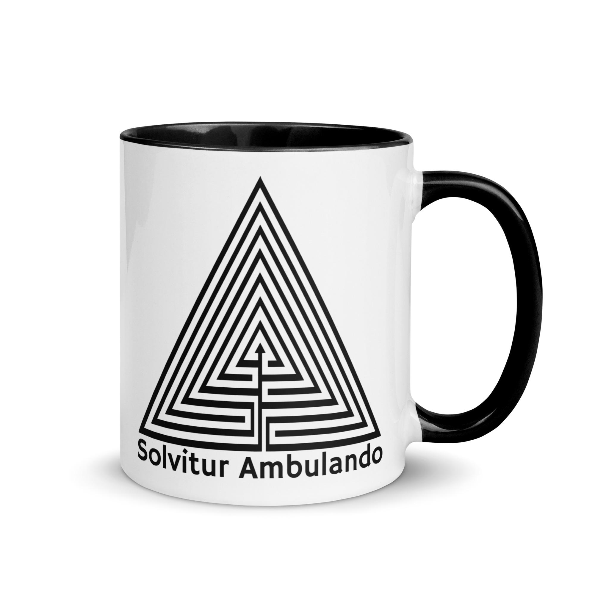 Labyrinth Triangle Solvitur Ambulando Mug with Color Inside