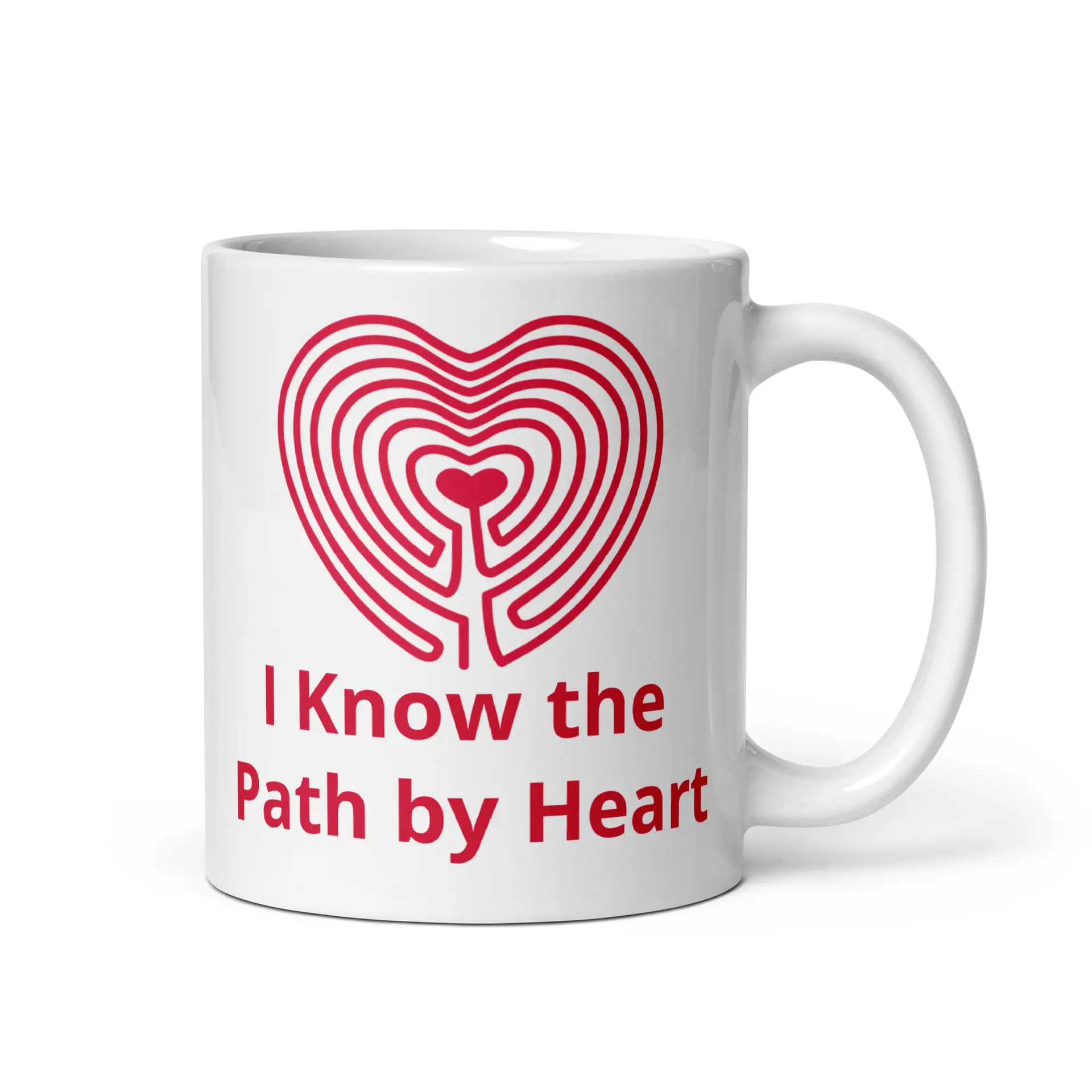 Labyrinth heart labyrinth I know the path by heart White glossy mug