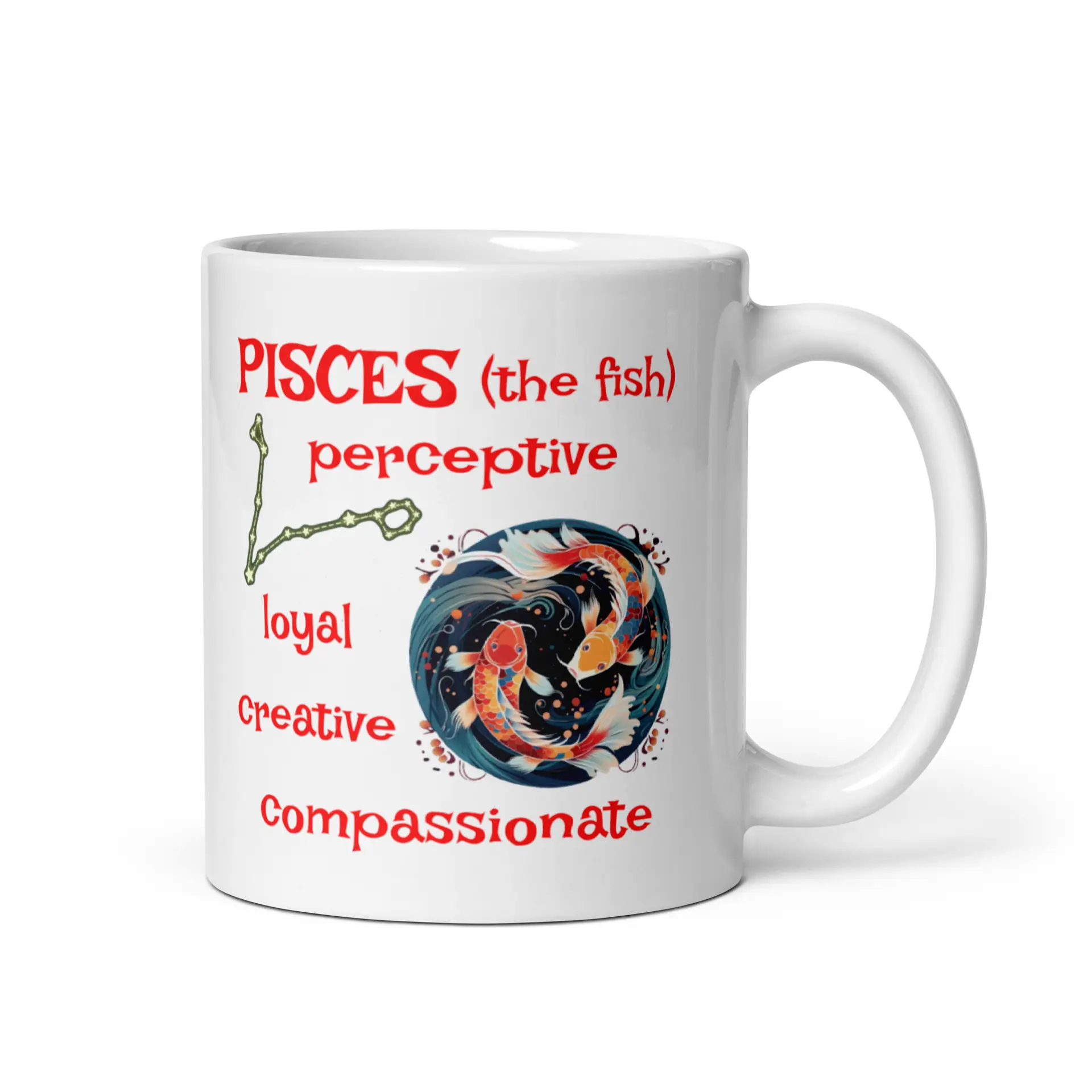 Pisces the Fish White Glossy Mug