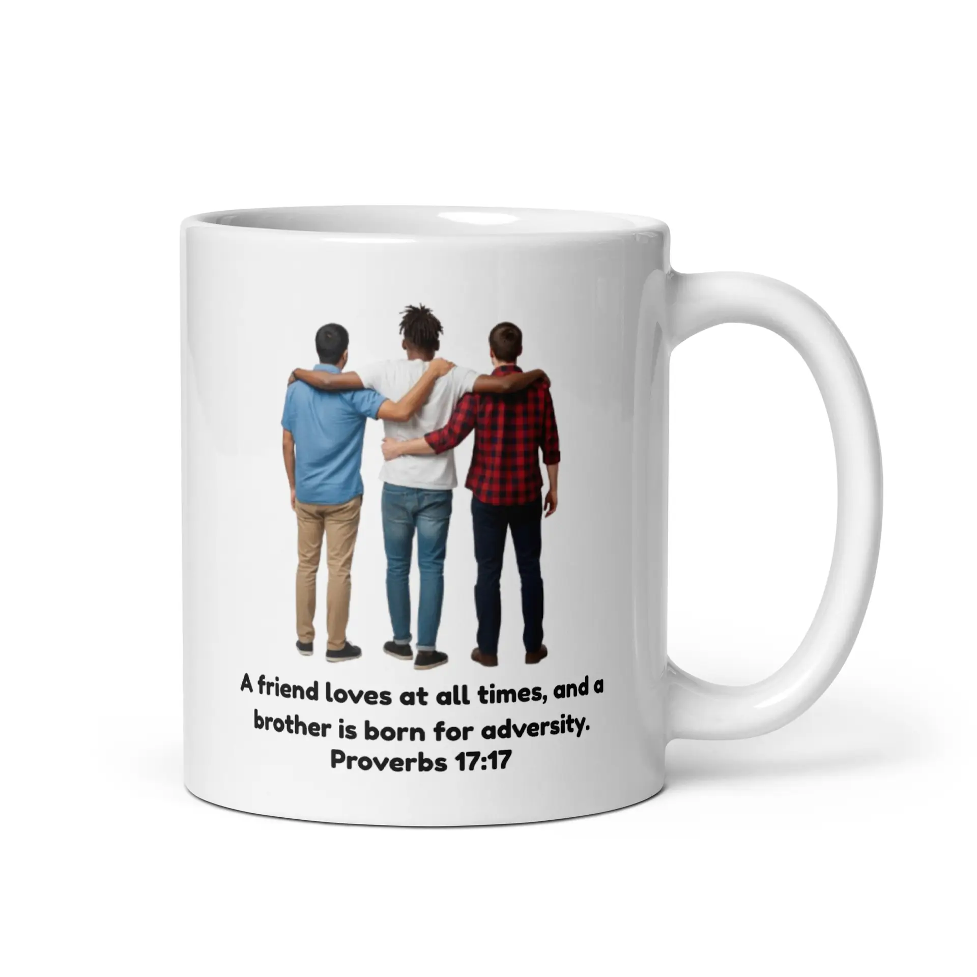 Proverbs 17:17 Trio (v2) White glossy mug