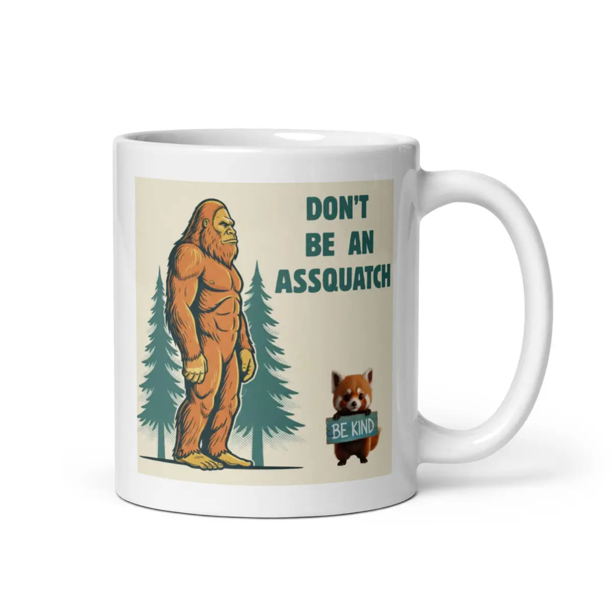 Sasquatch, Assquatch (v2) White glossy mug